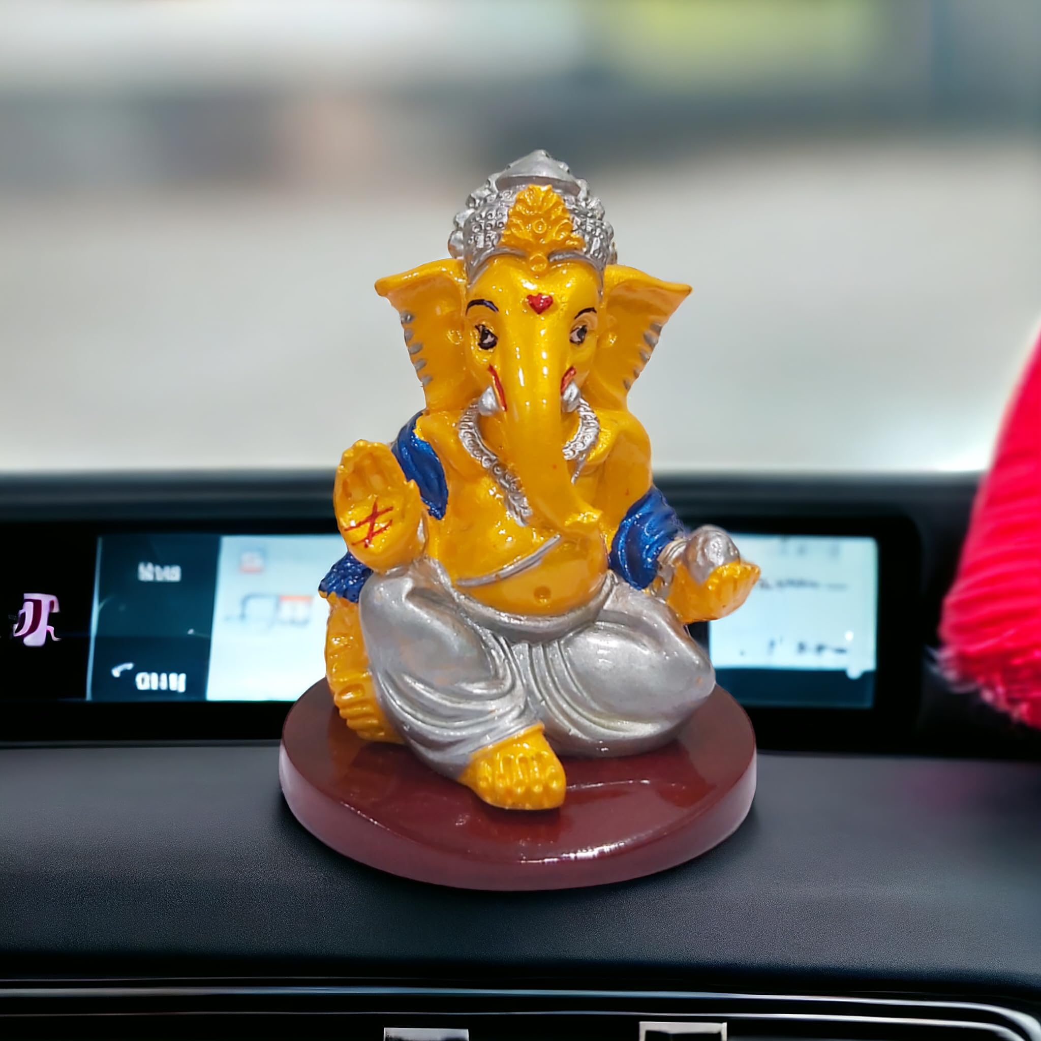 The Cube Mart Ganesh Idol For Car Dashboard Small Ganesha Murti Ganpati Idol For Home Decor Puja Lord Ganesh Statue Gift For Off