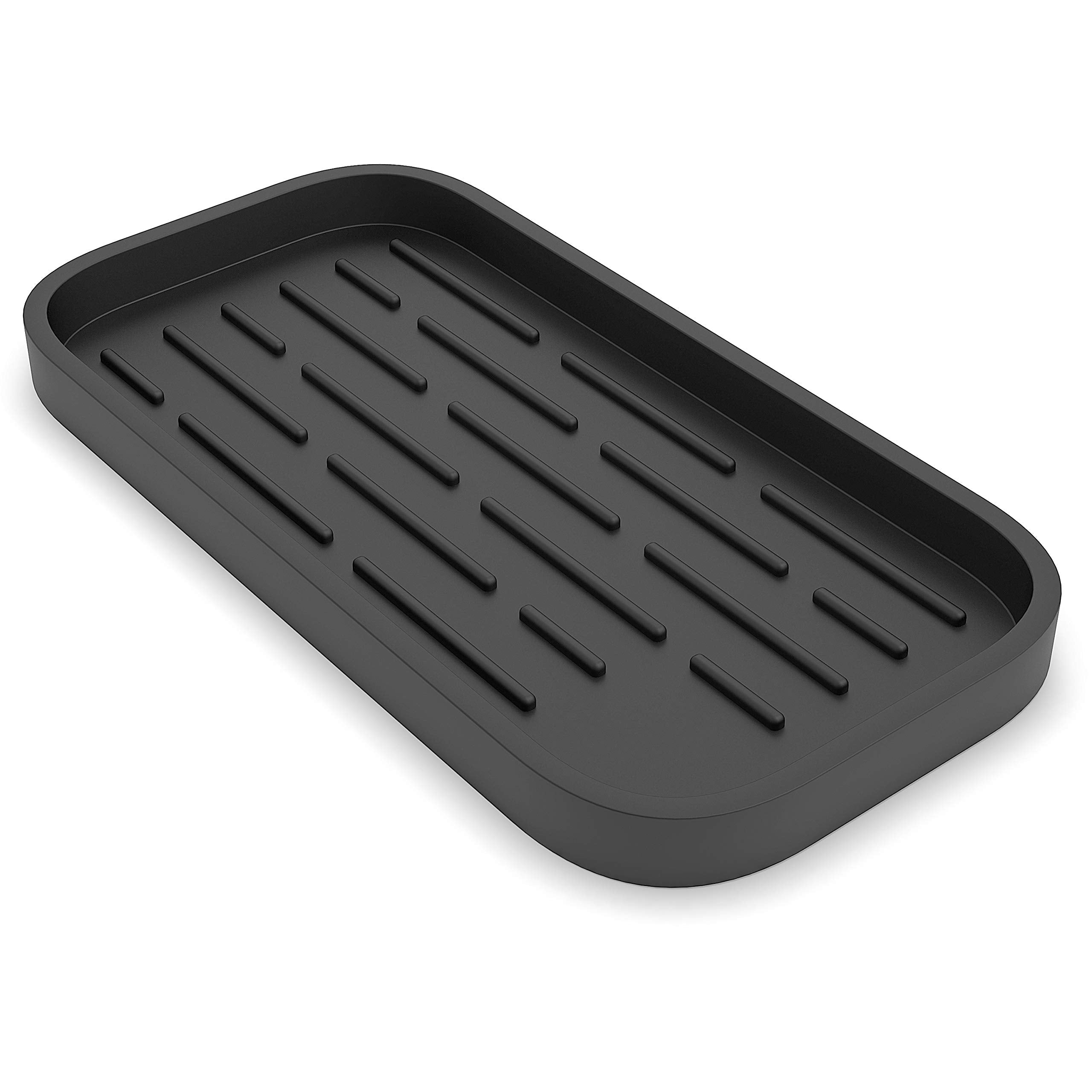 Zappoware Kitchen Sink Organizer | Silicone Sponge Holder - Storage Tray For Dish Sponge, Soap Dispenser, Scrubber 9.6''X 4.9''