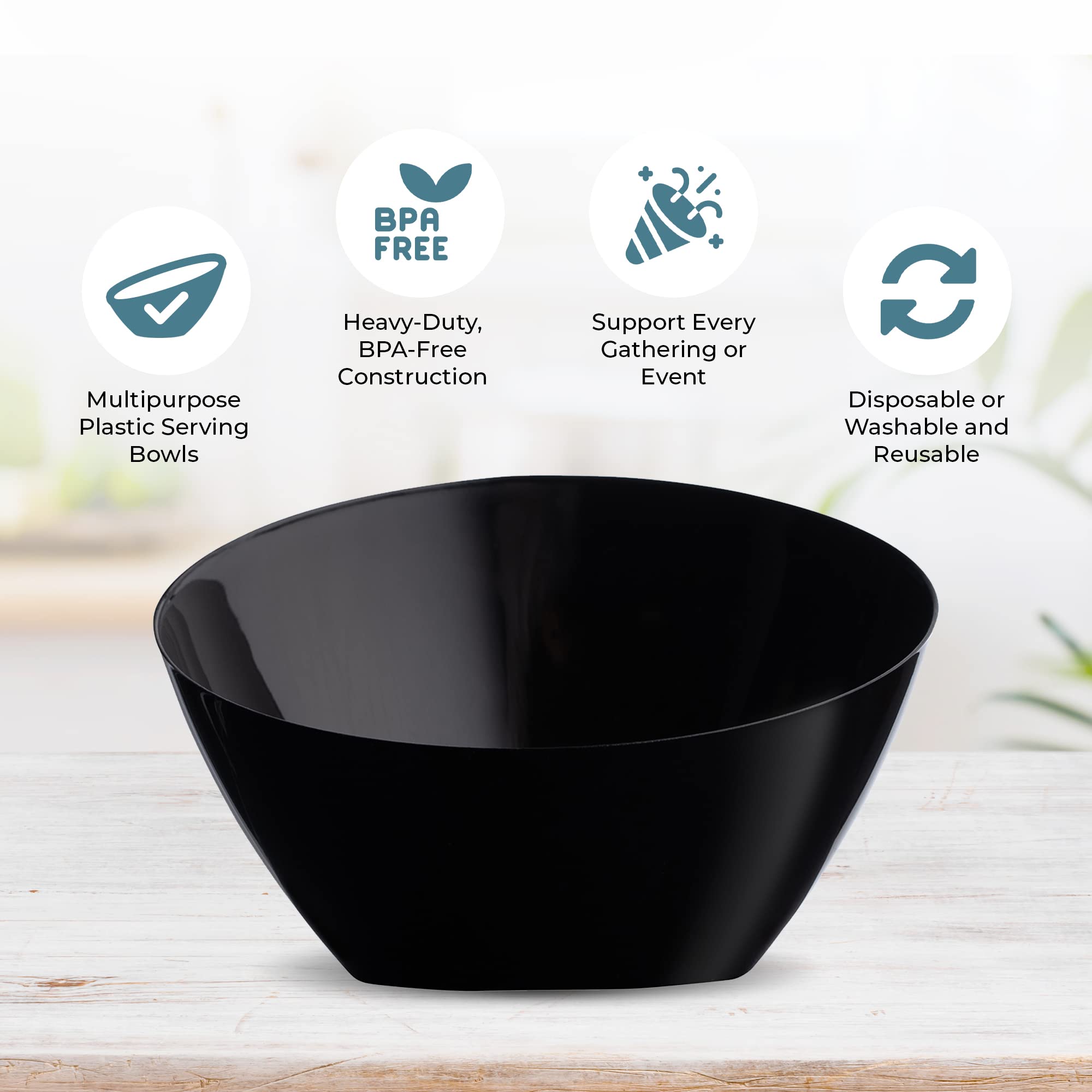 Posh Setting Clear Serving Bowls Small Plastic Candy Bowl For Weddings, Buffet, Offices, Disposable Hard Plastic Small Angled Bo