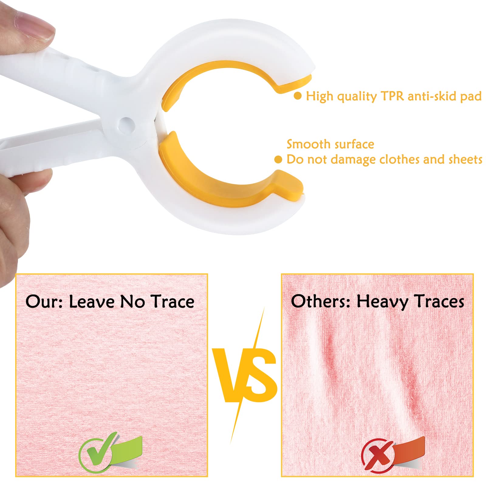 6Pcs Towel Clips For Sun Loungers Large Beach Towel Clips Strong Grip Clothes Pegs Non-Slip Towel Pegs For Sun Lounger Washing L