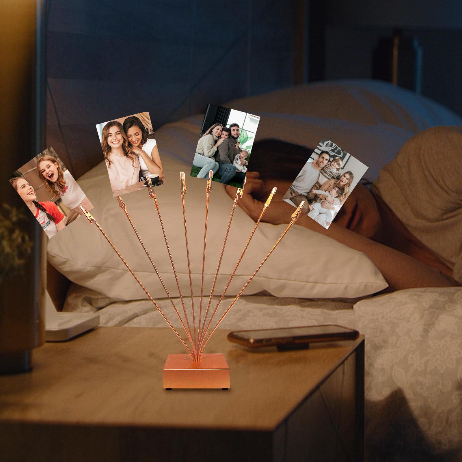 Photo Tree Holder Clip Cube Base,8 - Branch Money Trees Gift Card Holder with Clips,Picture Holder Stand for Christmas Wedding G