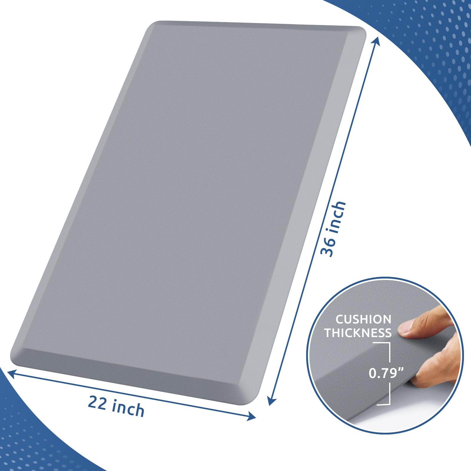 Kitchenclouds Kitchen Mat Cushioned Anti Fatigue Rug 22''X36'' Waterproof, Non Slip, Standing And Comfort Desk/Floor Mats For Ho