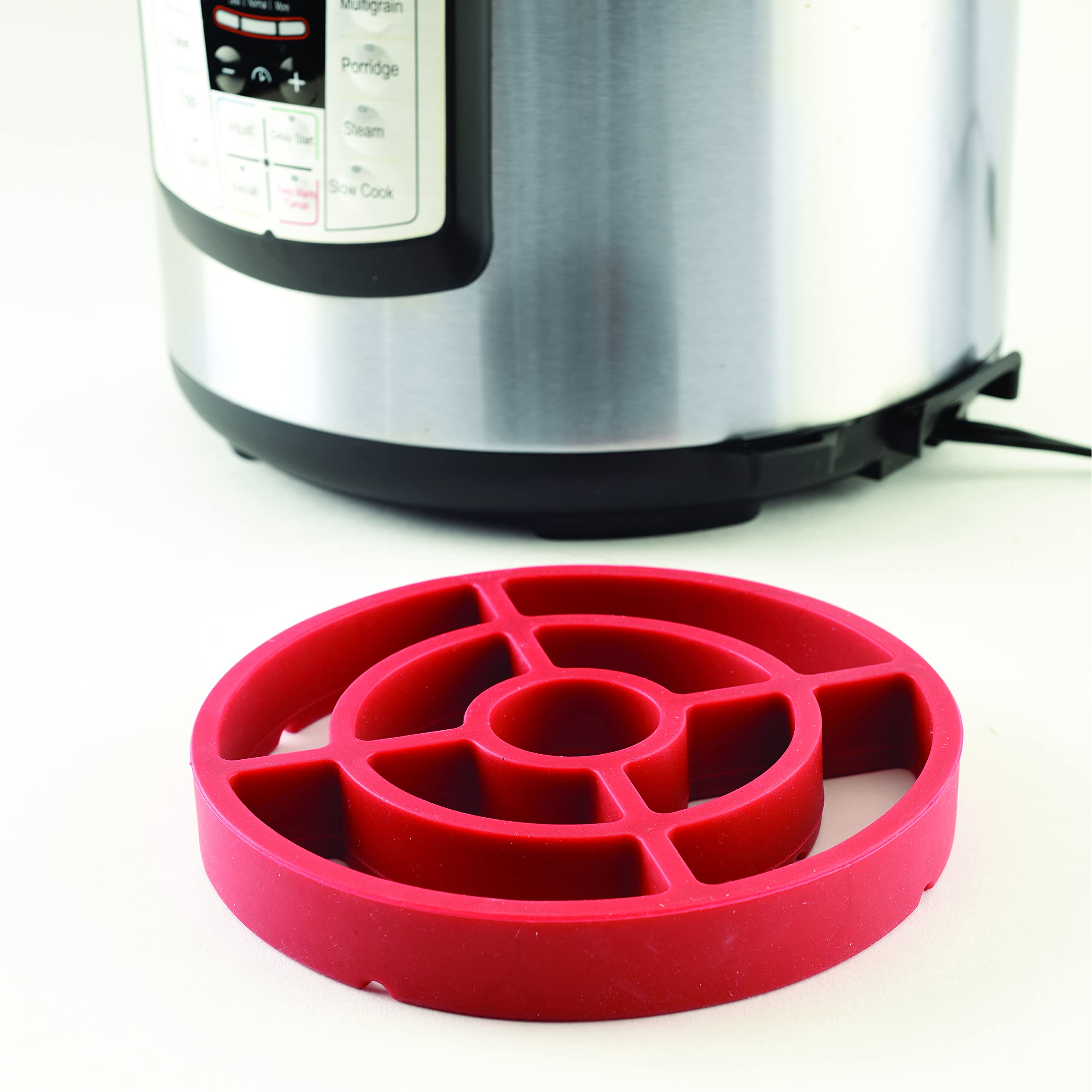 Norpro 392 Round Silicone Roast Rack, Red, 7''