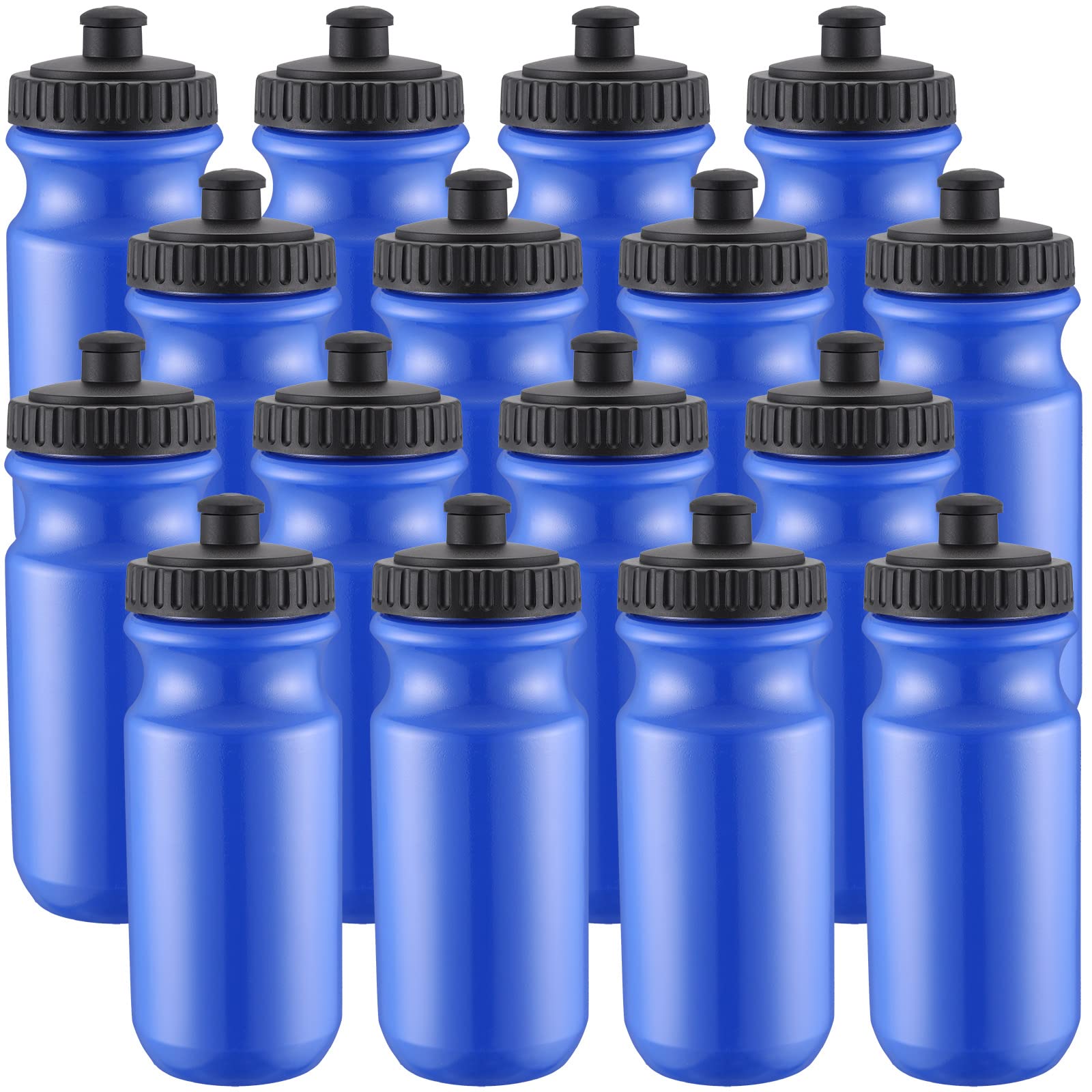 Mimorou 12 Pack Sports Squeeze Water Bottles 20 oz with Easy Open Push/Pull Cap Leak Proof BPA Free Plastic Water Bottles for Bi