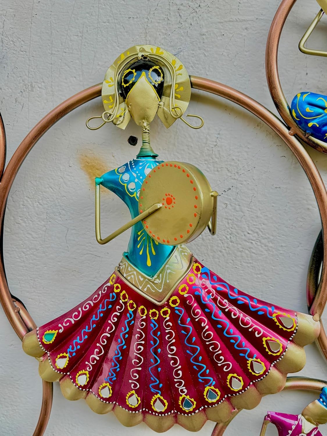 RSN 9 Musicians Doll Circle with LED Light Metal Wall Art Wall Sculpture/Wall Hanging Home Decoration Perfect for Living Room/Be