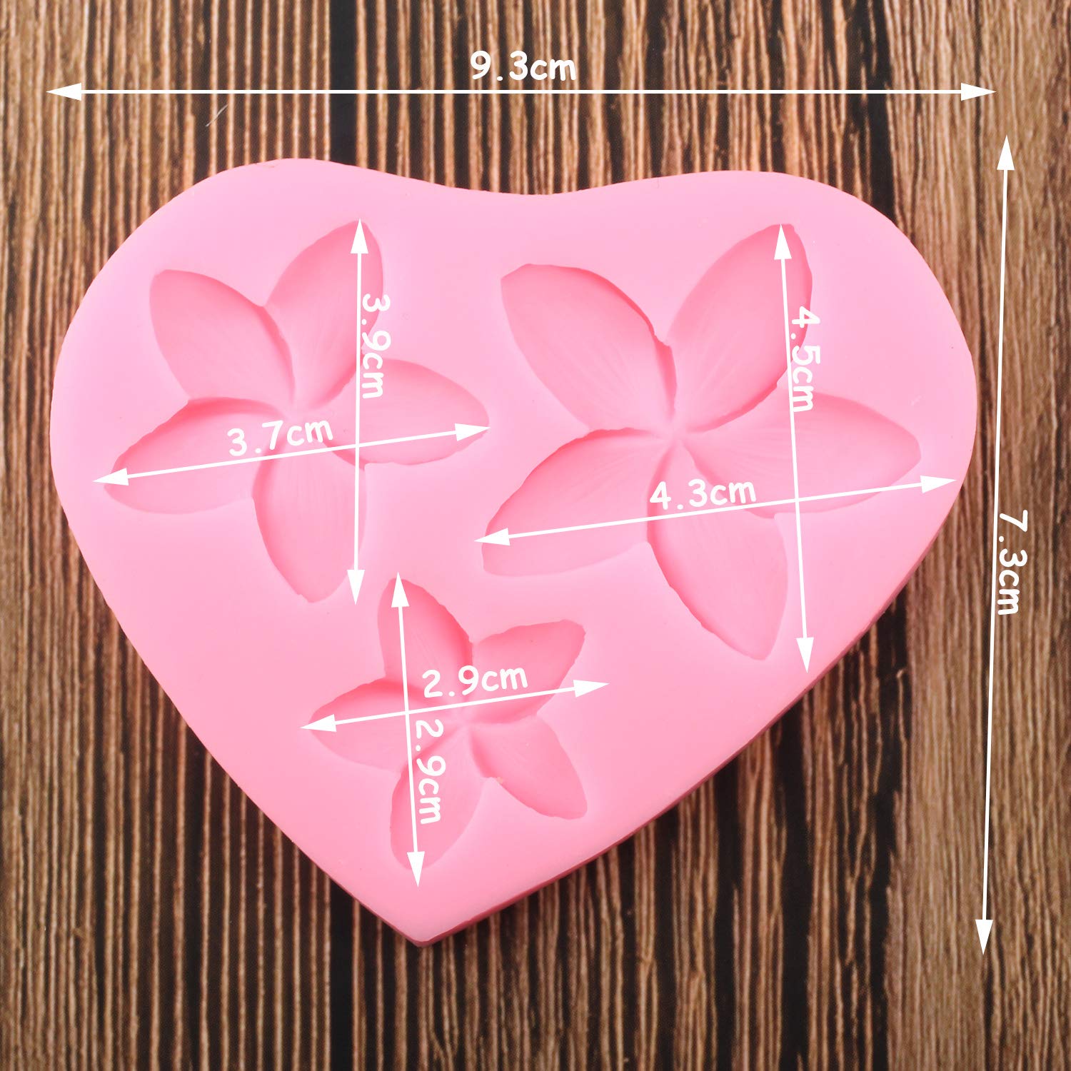 2 Pcs Frangipani Plumeria Flower Floral Silicone Mold Diy Pudding Desserts Cupcake Cake Topper Decoration Soap Mould Crystal Jel