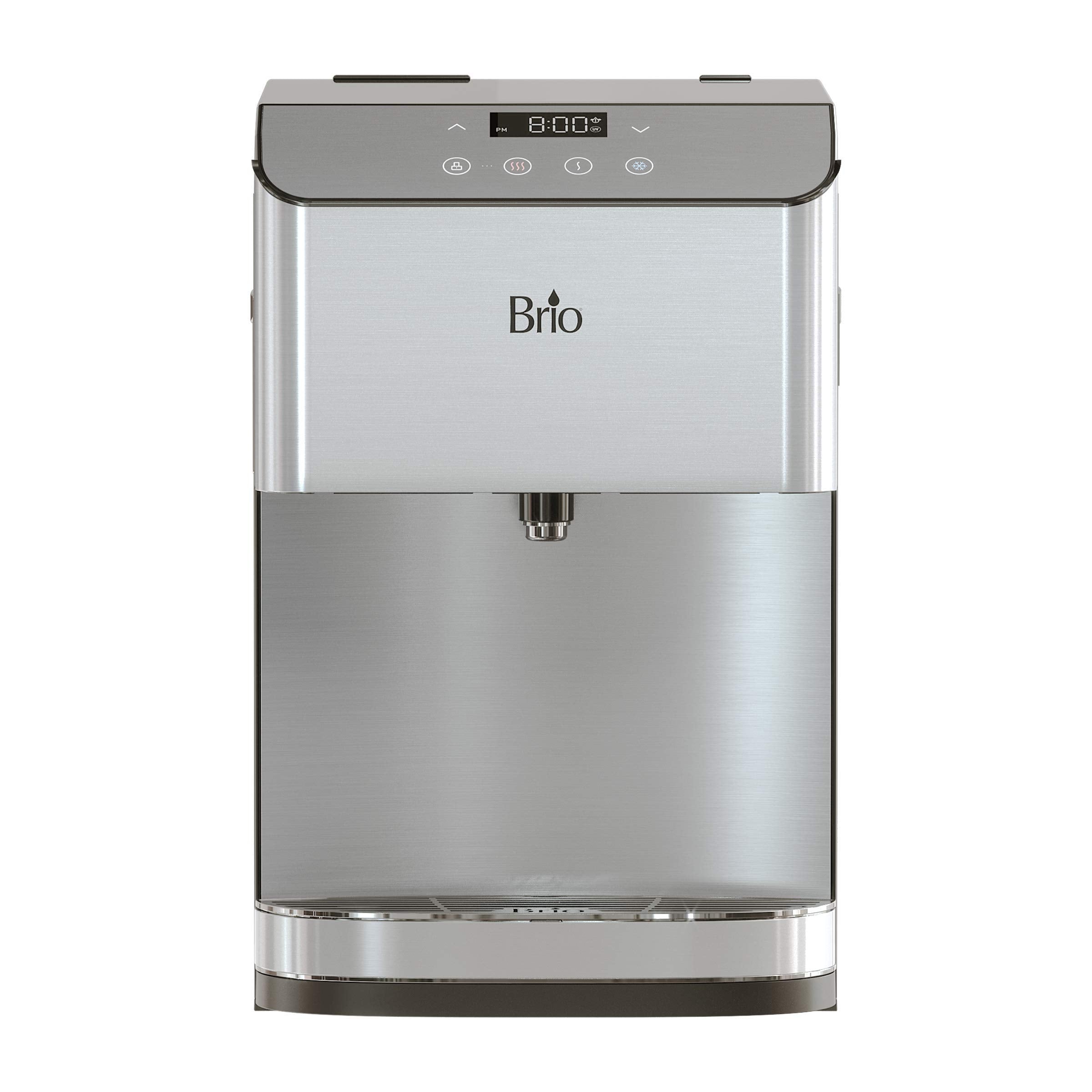 Brio Moderna Self-Cleaning Bottleless Countertop Water Cooler Dispenser - With 3-Stage Water Filter And Installation Kit, Tri Te