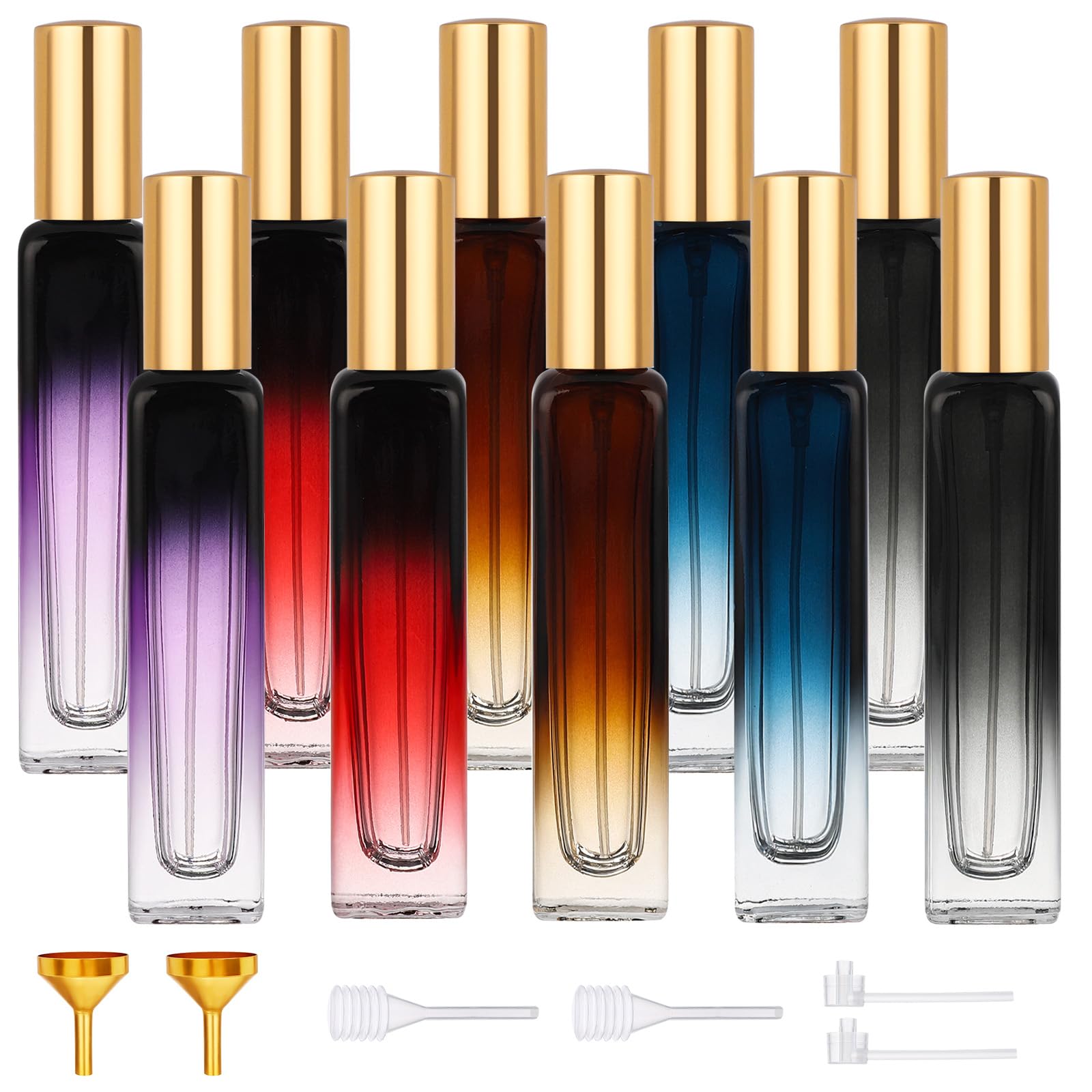Segbeauty 0.5Oz Mini Perfume Travel Refillable Bottle, 10Pcs Glass Travel Size Perfume Atomizer Sprayer, 15Ml Cologne Spray Bott