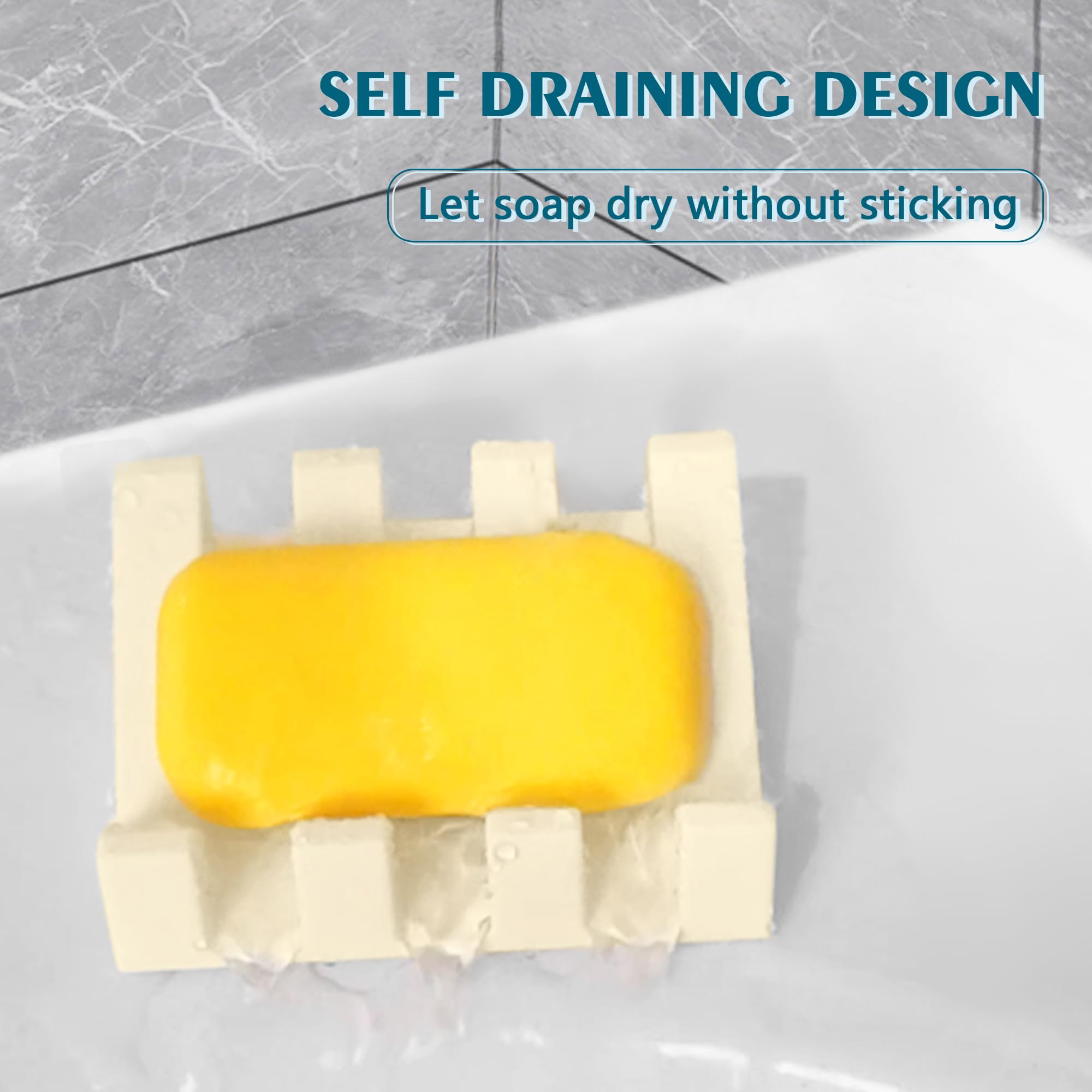 Coipdfty Soap Dishes, Silicone Shower Soap Dish With Drianage, Bar Soap Holder & Saver Waterfall Self-Draining To Keep Your Bar