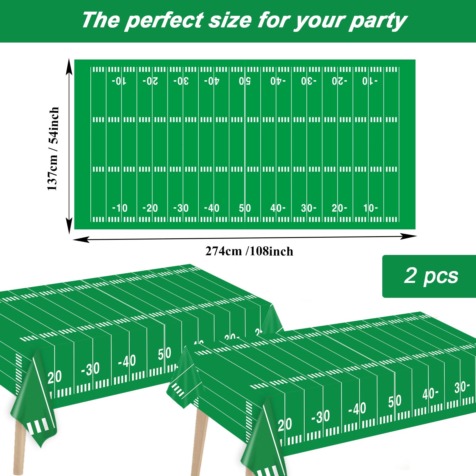 Football Party Plates And Napkins Supplies Set For 24 Guests, Disposable Sports Football Tablecloths Decorations For Football Ta