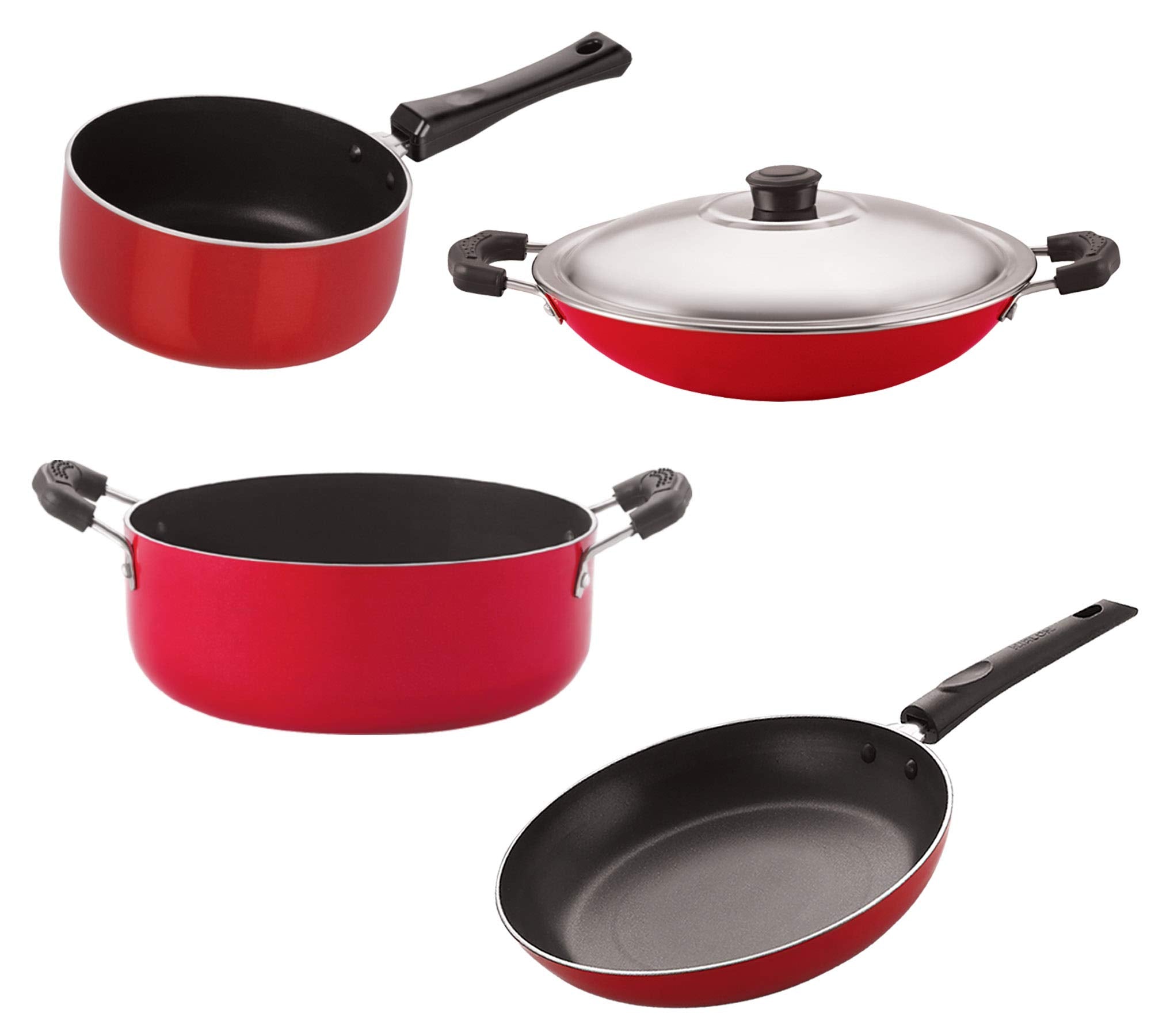 Nirlon Aluminium Nonstick Cooking Set Of 4 Pieces Combo Offers(2.6Mm_Sp(M)_Ac_Cass22_Tp24)