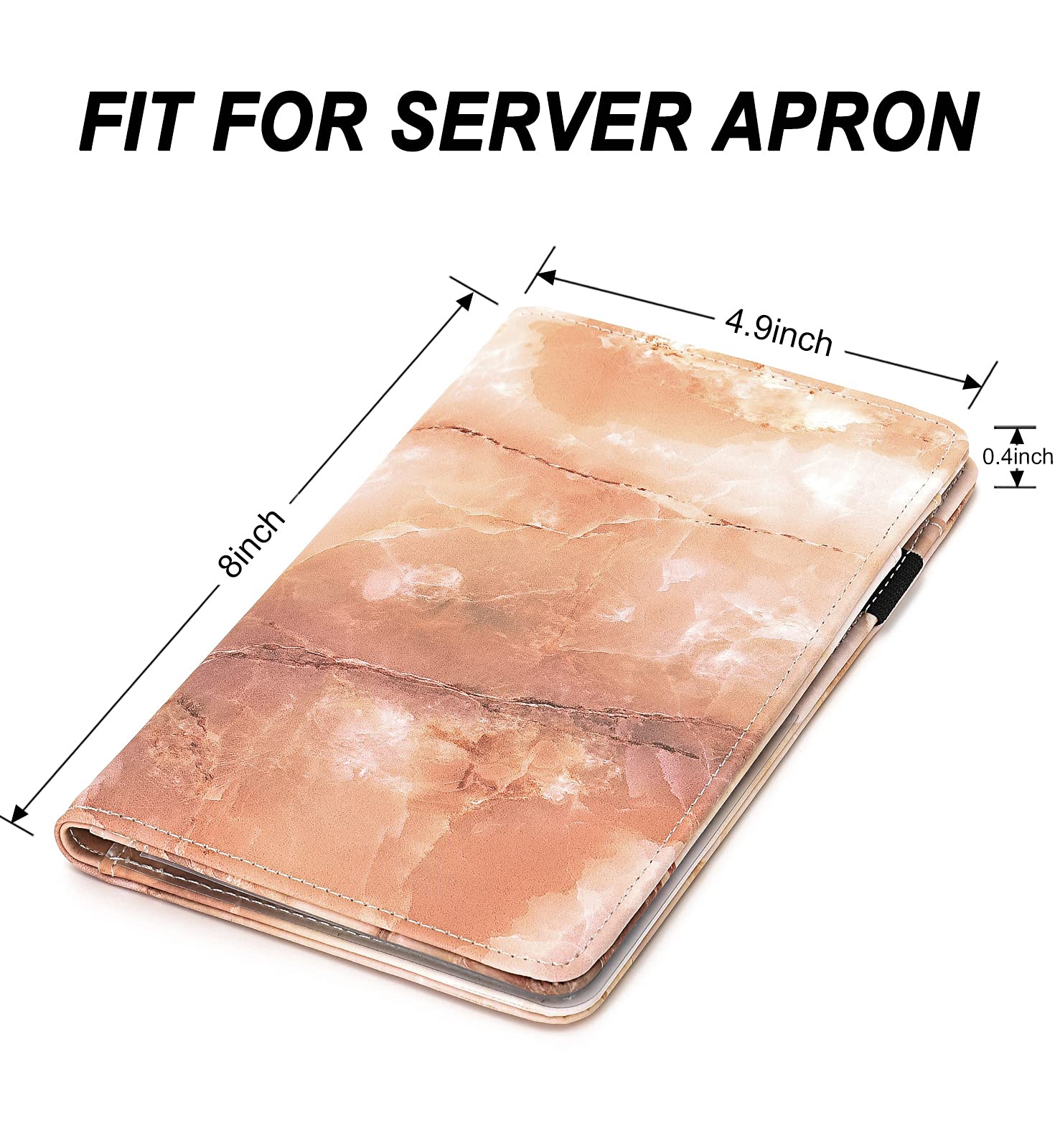 Server Books For Waitress - Marble Texture Leather Waiter Book Server Wallet With Zipper Pocket, Cute Waitress Book&Waitstaff Or