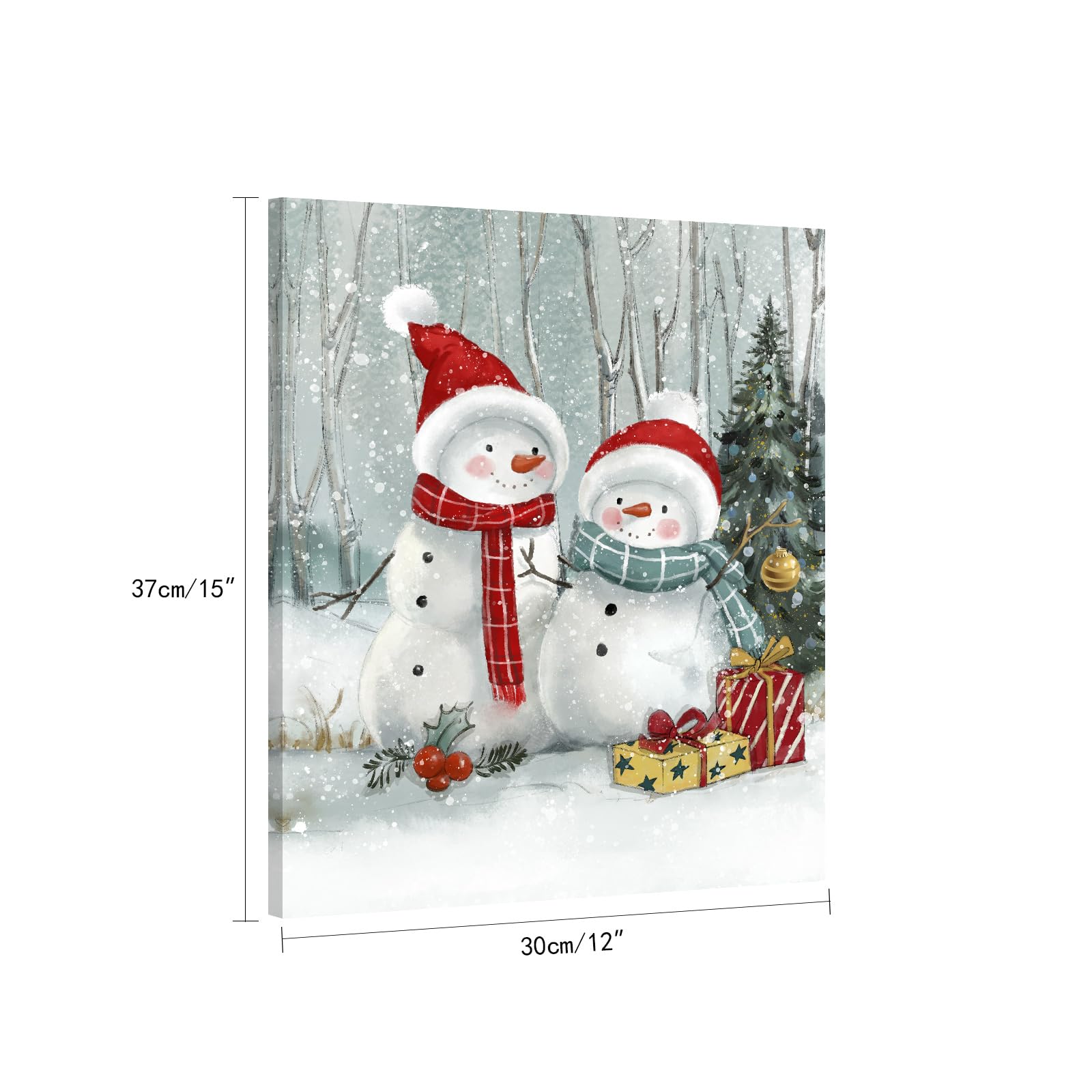 Christmas Wall Decor Snowman Picture: Christmas Wall Art Canvas Prints Farmhouse Bedroom Living Room Decor Snowman Posters Wall