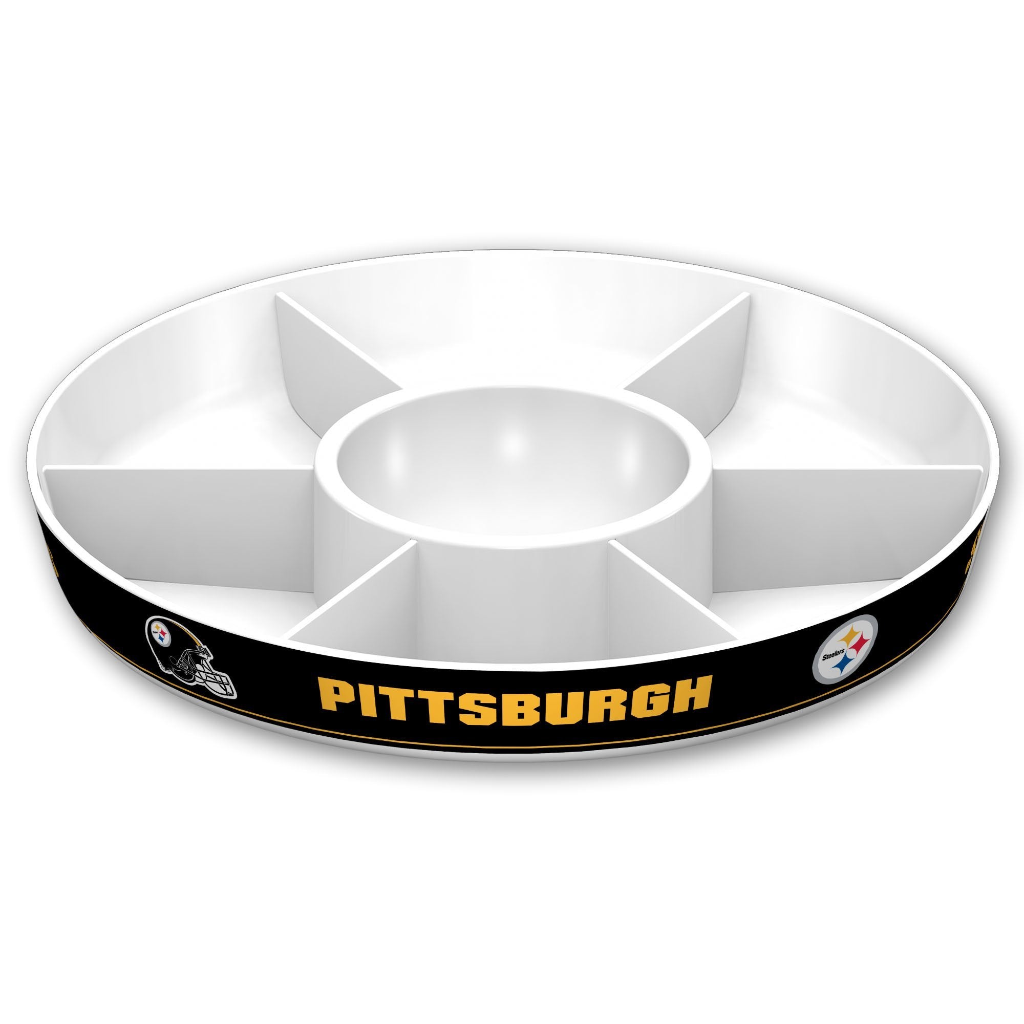 Fremont Die NFL Pittsburgh Steelers Party Platter, 14.5 Diameter, 14.5 Diameter, White/Team Colors