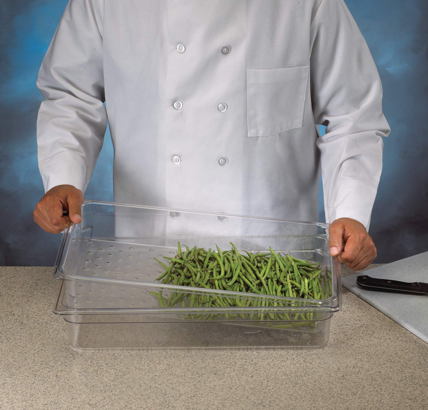 Cambro 13Clrcw135 Clear 3'' Perforated Colander Food Pan