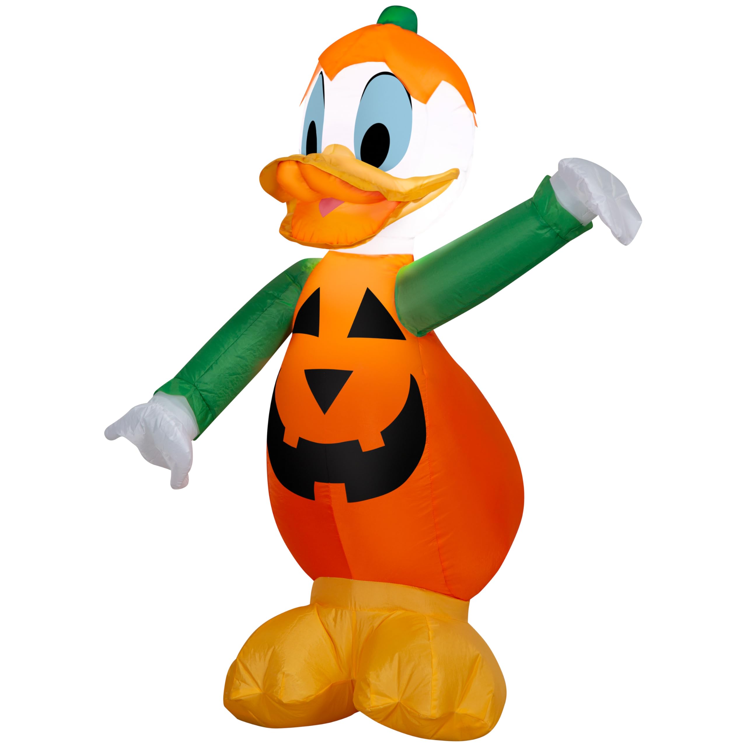 Gemmy Airblown Inflatable Donald Duck in Pumpkin Costume Disney, 3.5 ft Tall, Multicolored