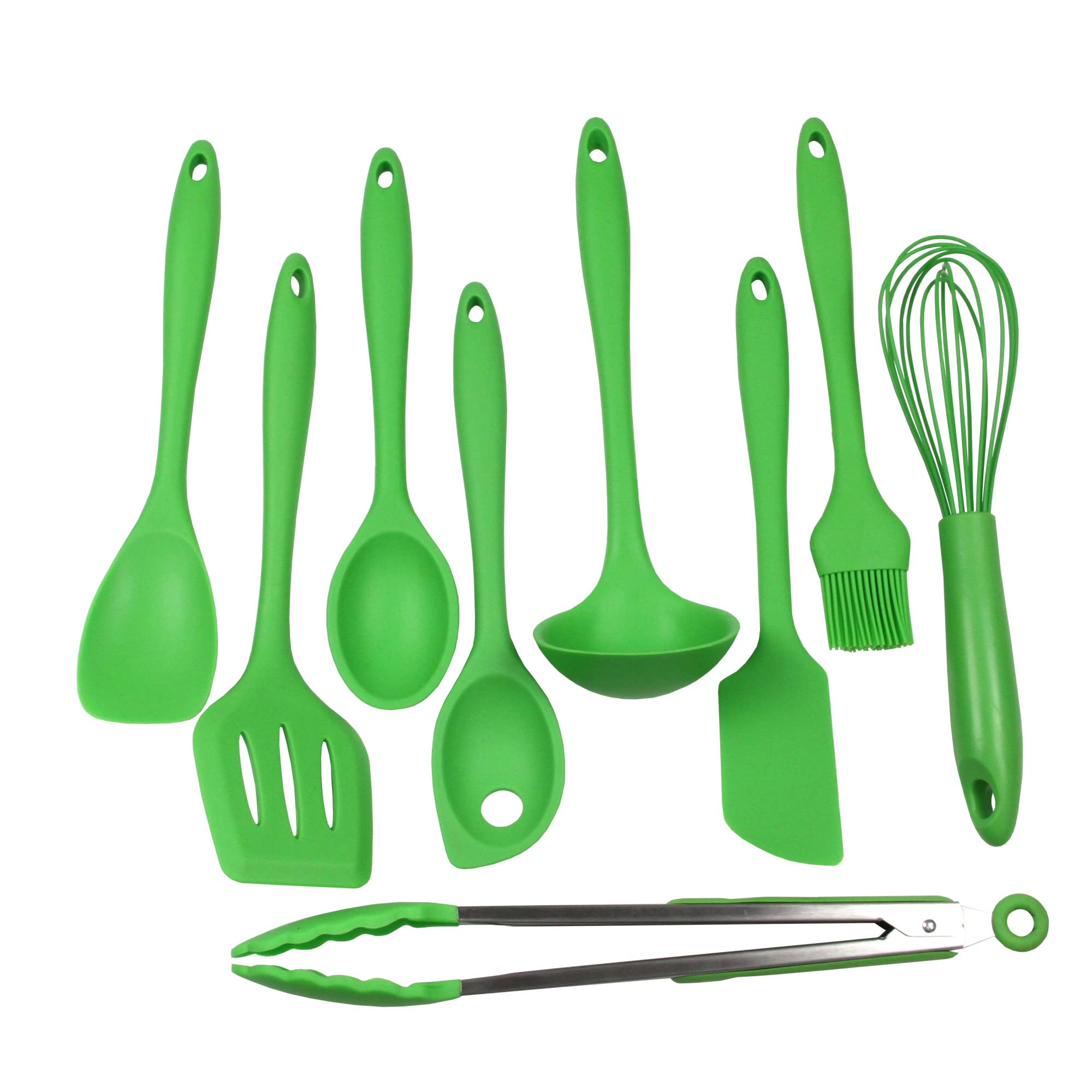 Chef Craft Premium Silicone Kitchen Tool And Utensil, 9 Piece Set, Green