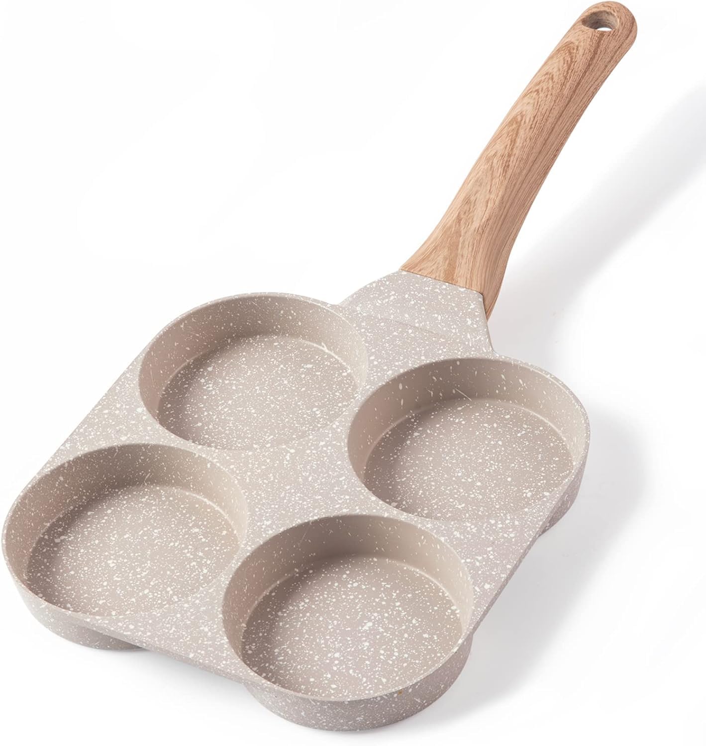 Yagviz Aluminum,Stainless Steel,Ceramic FourCup Fried Egg Pan,Medical Stone NonStick Frying Pan For Breakfast,Divided Egg Omel