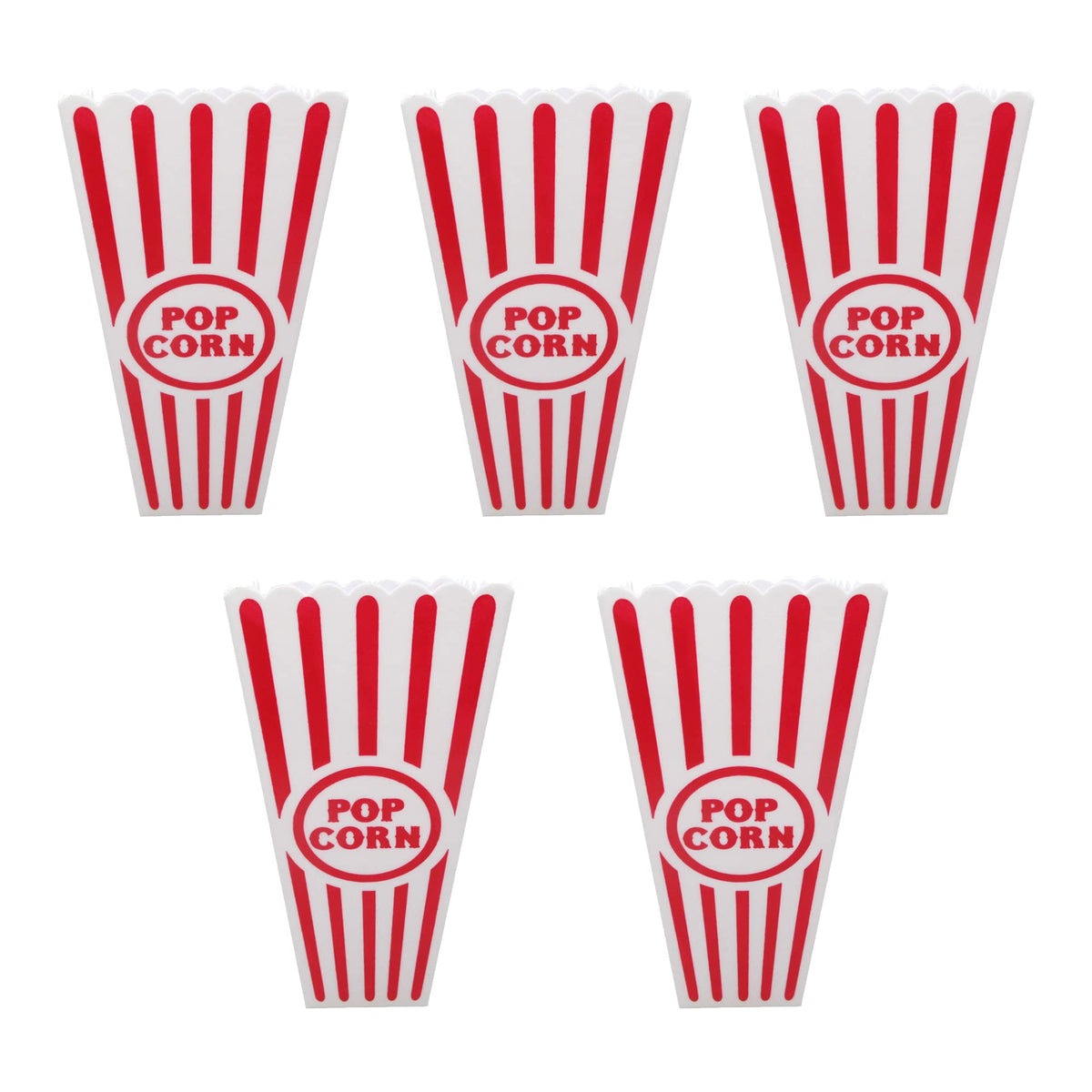 Gadgetime Usa Plastic Popcorn Containers For Movie Nights - Red & Whit ...