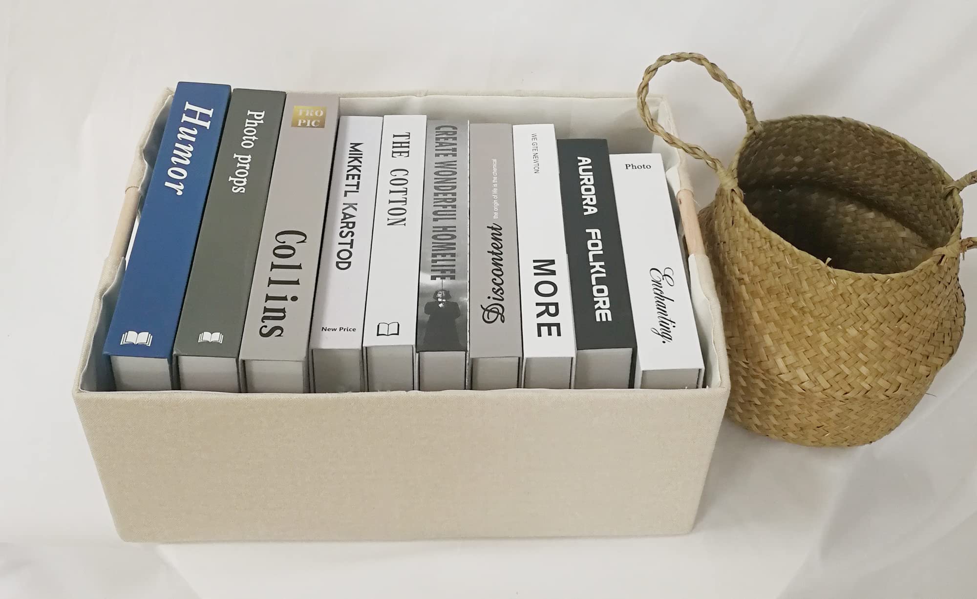 Fuuloxe Storage Bin For Shelves Rectangle Closet Baskets Foldable Box With Handles Gray Storage Bins Storage Boxes For Home Offi