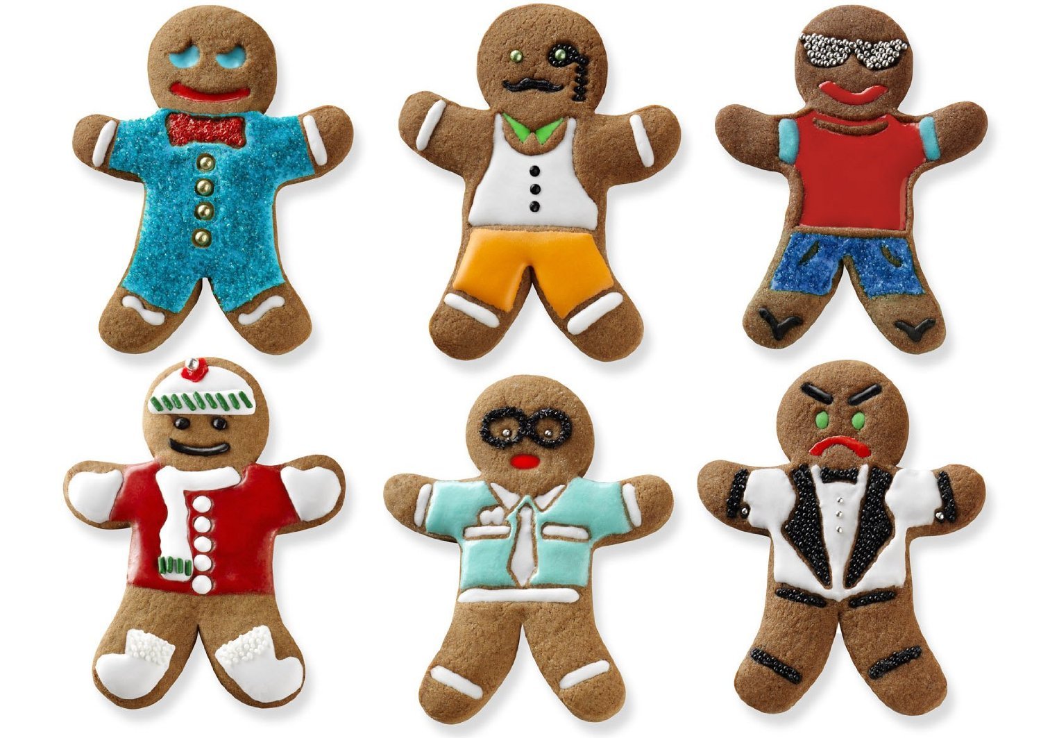 Tovolo Gingerbread Boys Templates Reverse, Dishwasher Safe, Set Of 6 Cookie Stamps With Cutter