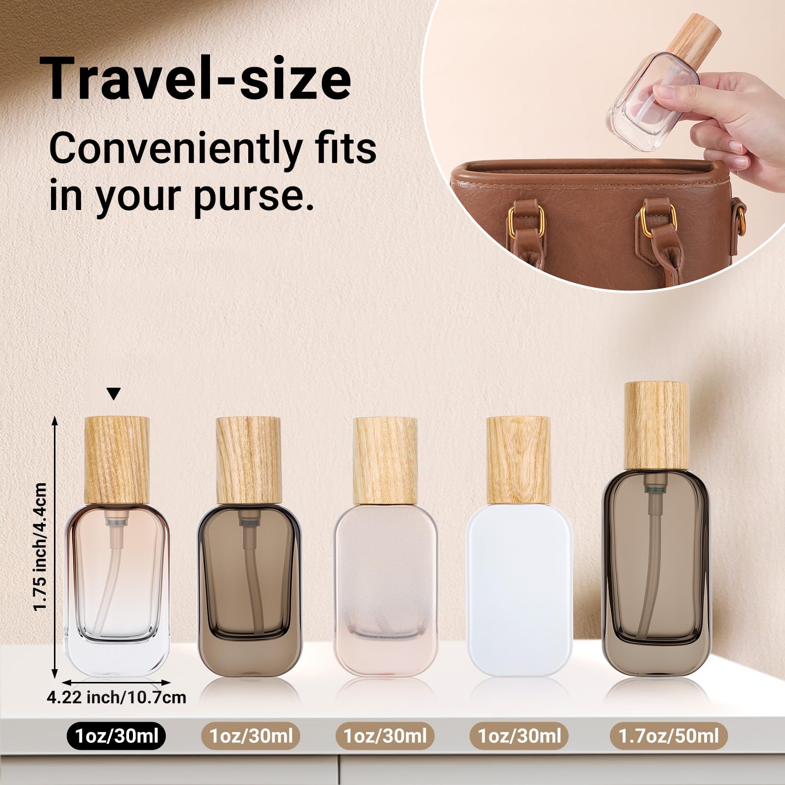 Segbeauty 1Oz Refillable Glass Pump Bottles For Toiletries, 4Pcs Travel Size Empty Bottles With Pumps For Skincare Foundation, 3