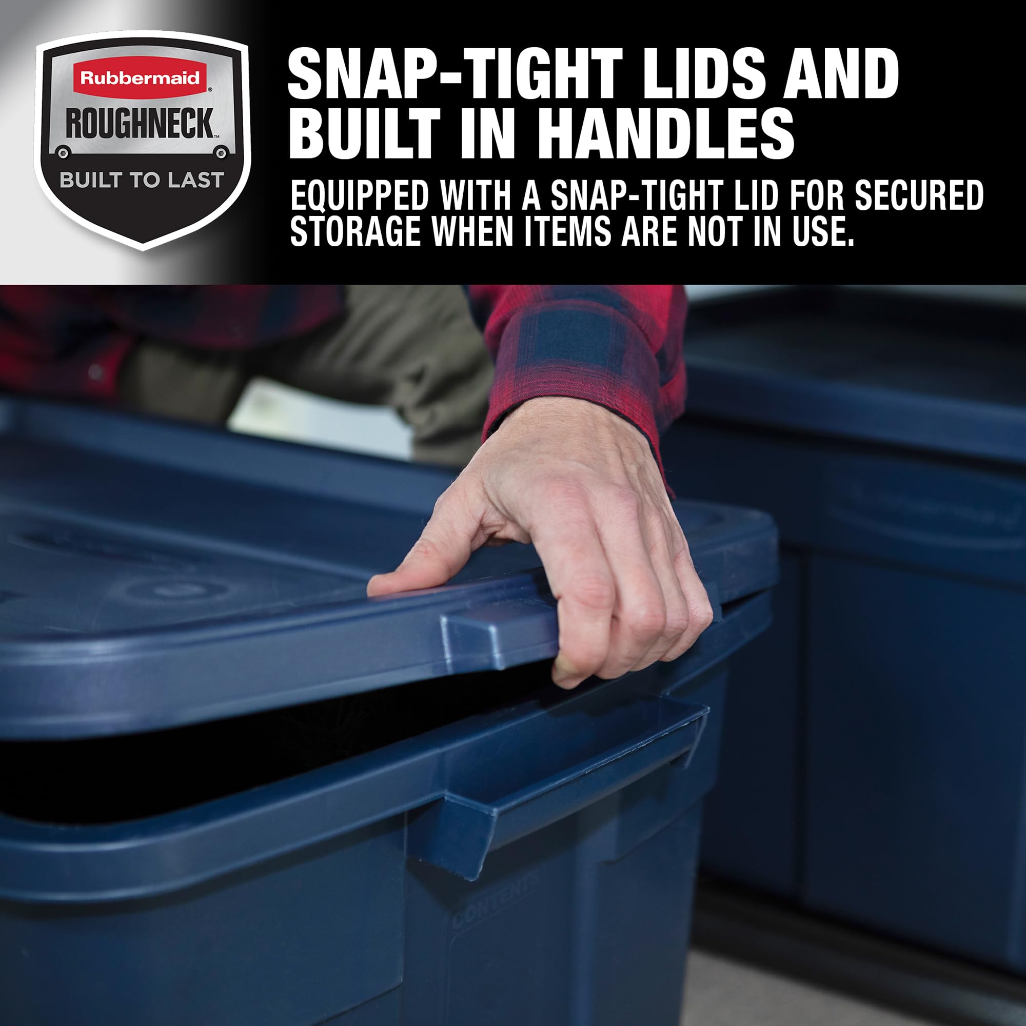 Rubbermaid Roughneck Storage Totes 31 Gal, Large Durable Stackable Containers, Great For Clothing, Seasonal D  Cor, Sports Equip