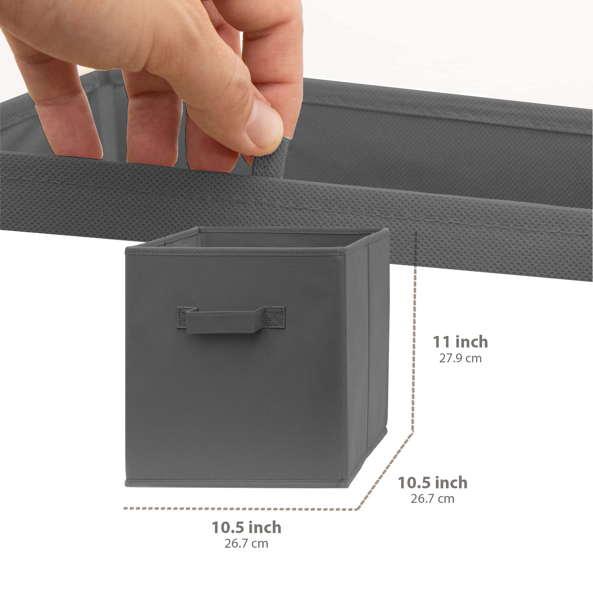 Pomatree Fabric Storage Cubes - 8 Pack - Cube Storage Organizer Bins | Handles On Both Sides | Foldable Cube Storage Bin For Hom