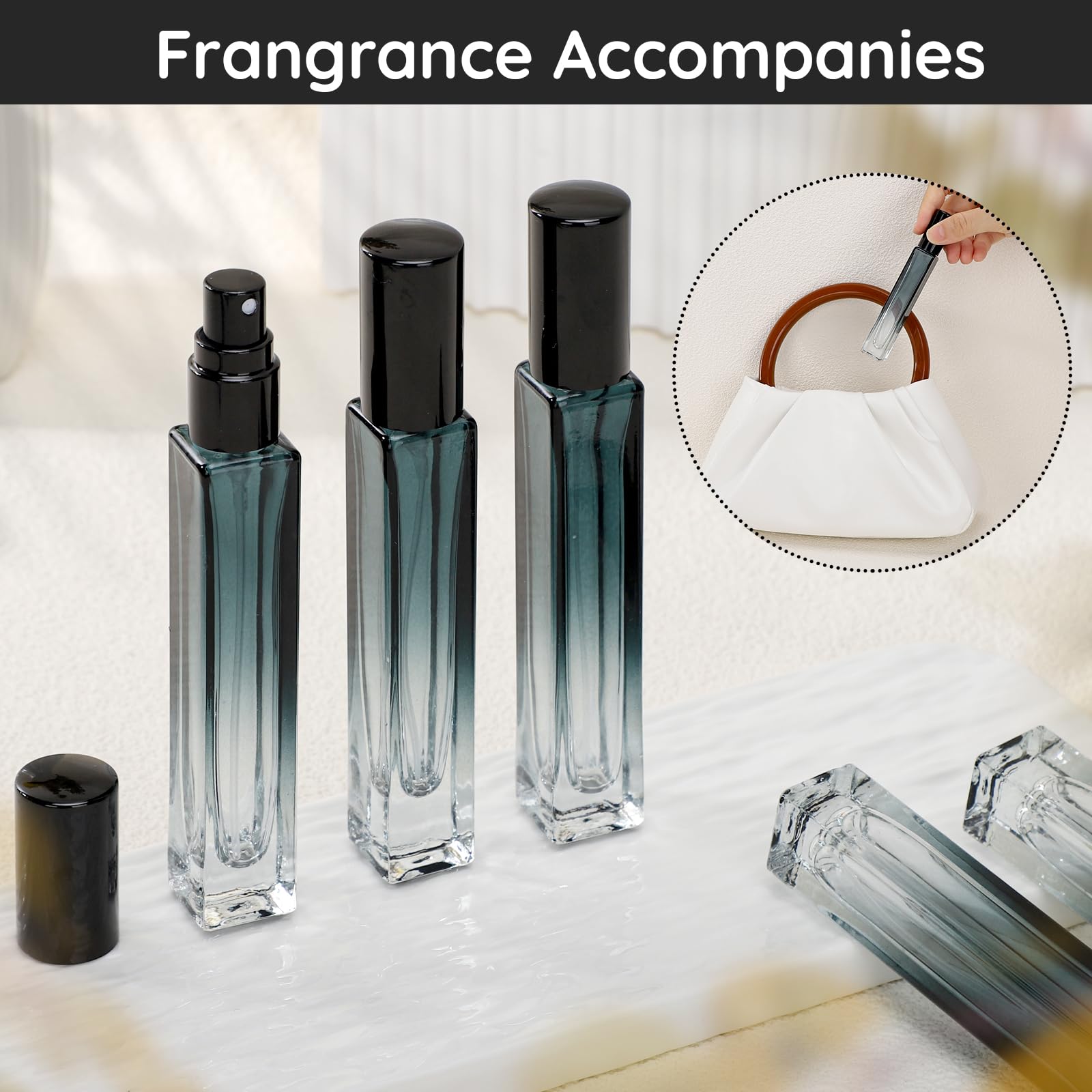 Segbeauty Refillable Perfume Bottle Travel, 5Pcs 10Ml Mini Glass Spray Bottles For Perfume, Empty Fine Mist Cologne Sprayer Port