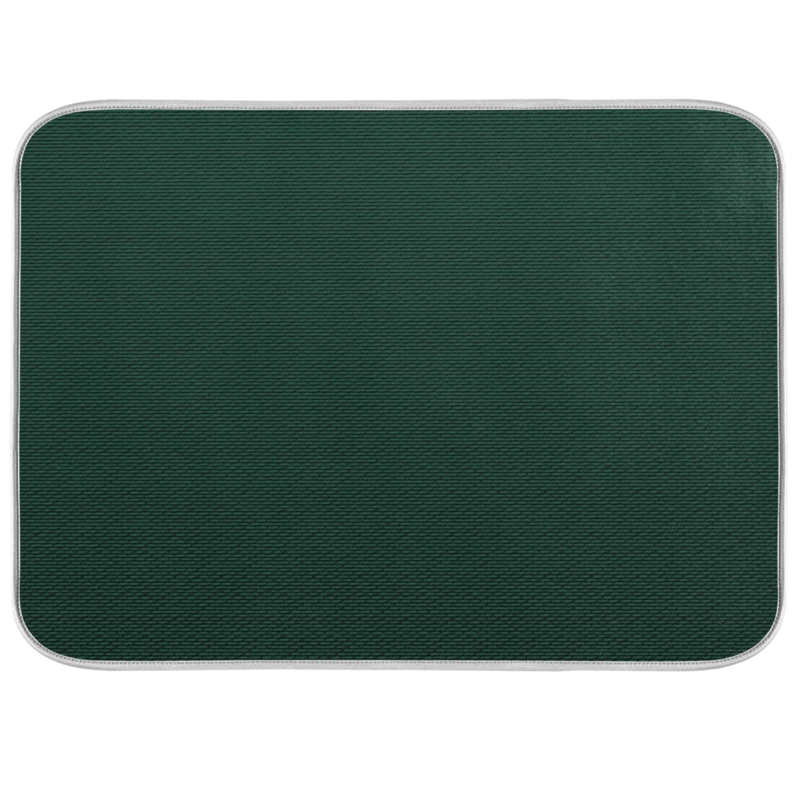 Qilmy Hunter Green Dish Drying Mats Tableware Absorption Water Mat Home Decor Drying Pad For Kitchen Countertop, 18 X 24 Inch