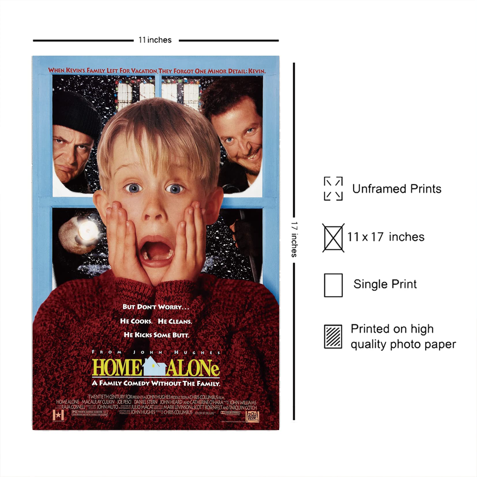 Home Alone Movie Poster Frameless Gift 12 X 18 Inch(30Cm X 46Cm)