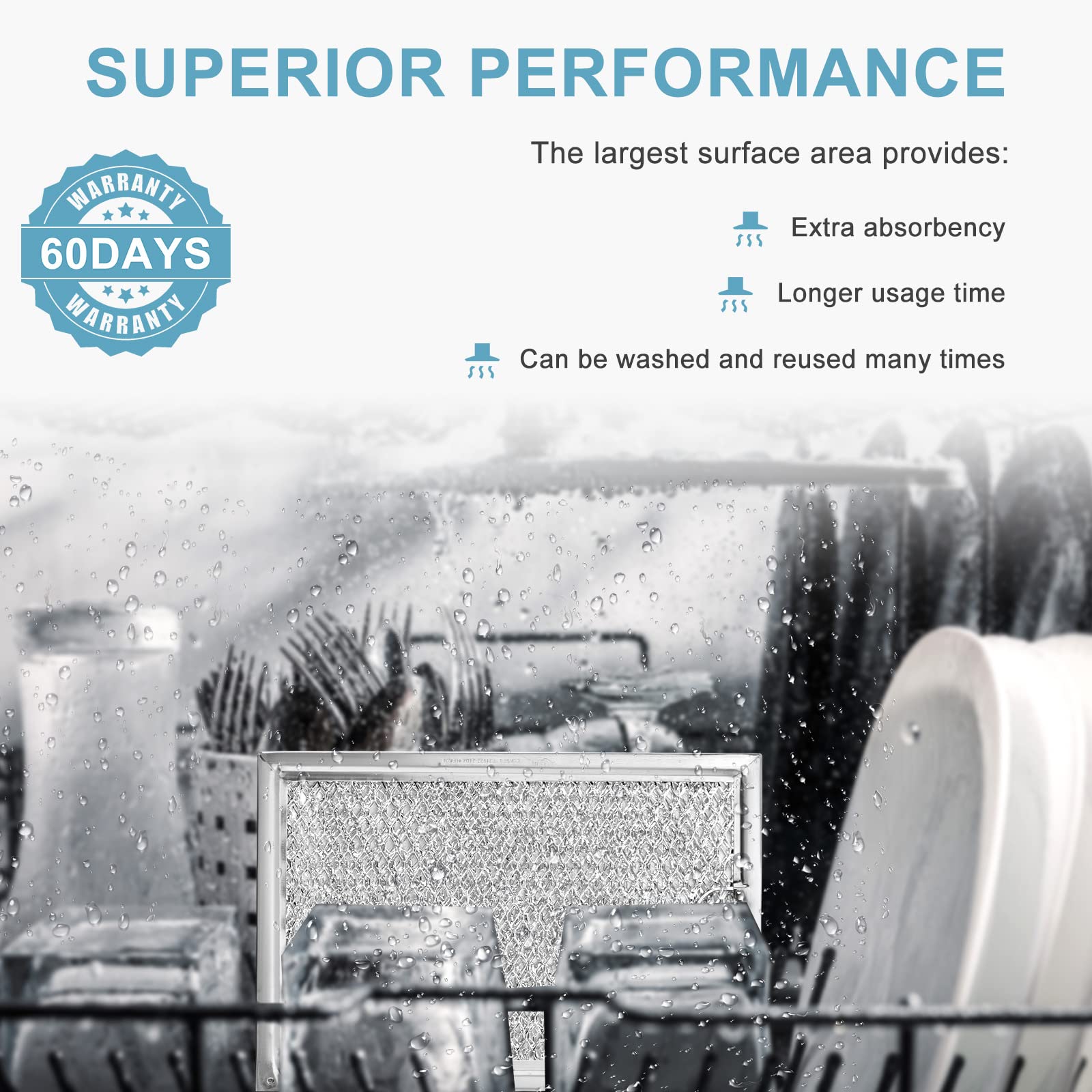 WB06X10309 Filter Microwave Oven Grease Filter [Packed In Box] Compatible with GE WB06X10359 Microwave Filter Replacement Parts by AMI PARTS- 7-5/8 x 5 x 3/32 Inch 2 Packs