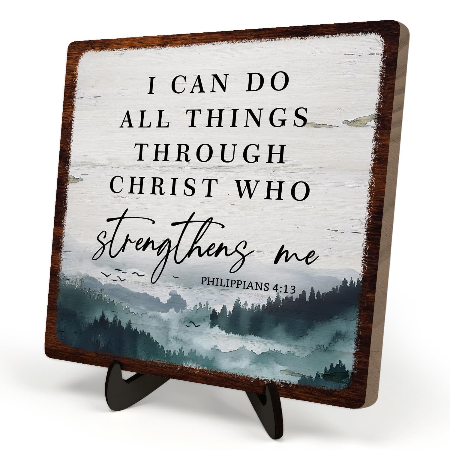 Bible Verse Sign, Christian Sign, Wooden Sign Desk Decor, Positive Home Decor, Motivational Scripture Gift, I Can Do All Things 