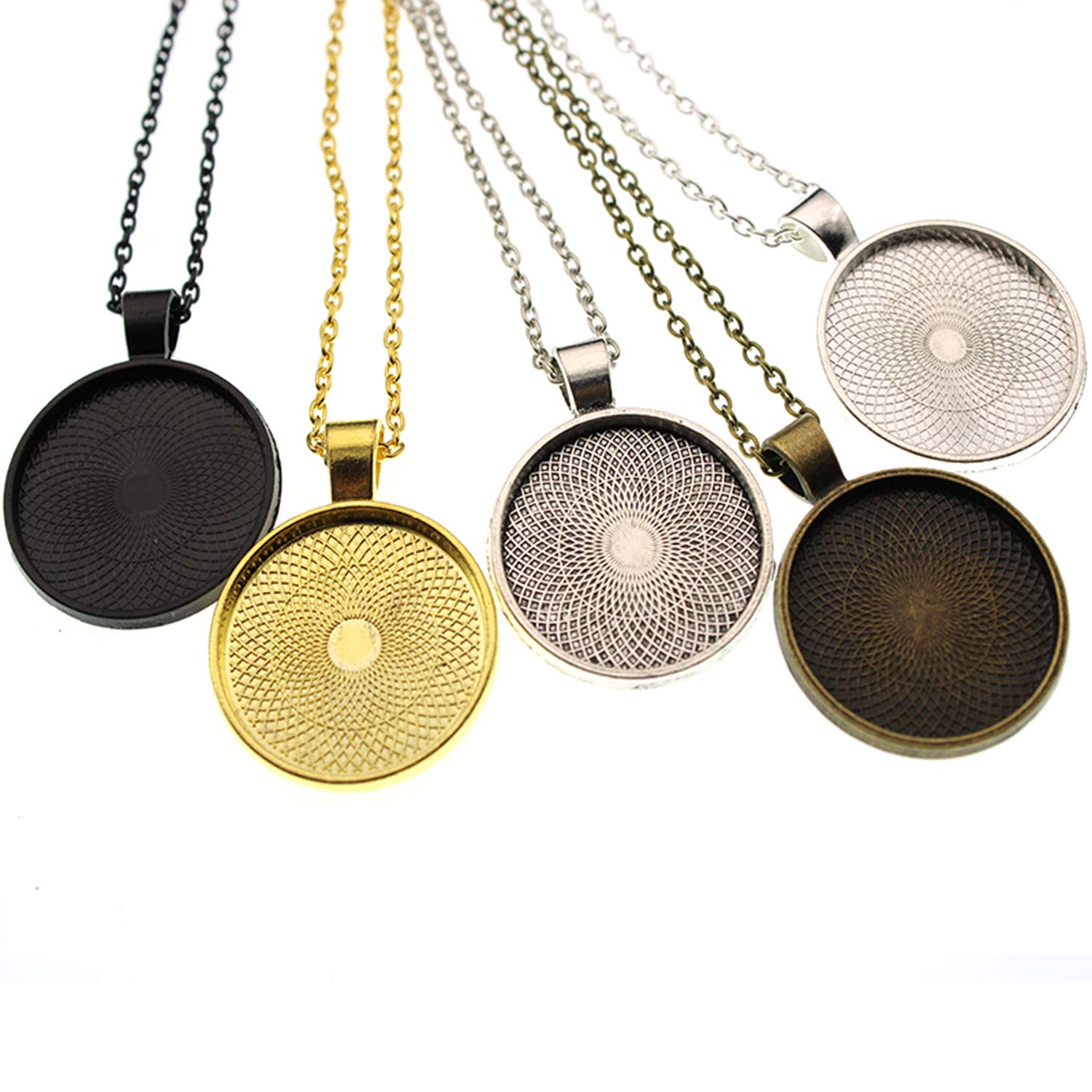 Lind Kitchen 25Pcs Round Bezel Pendant Trays Setting Cabochon Blank Base For Diy Crafting Photo Jewelry Findings Making Accessor
