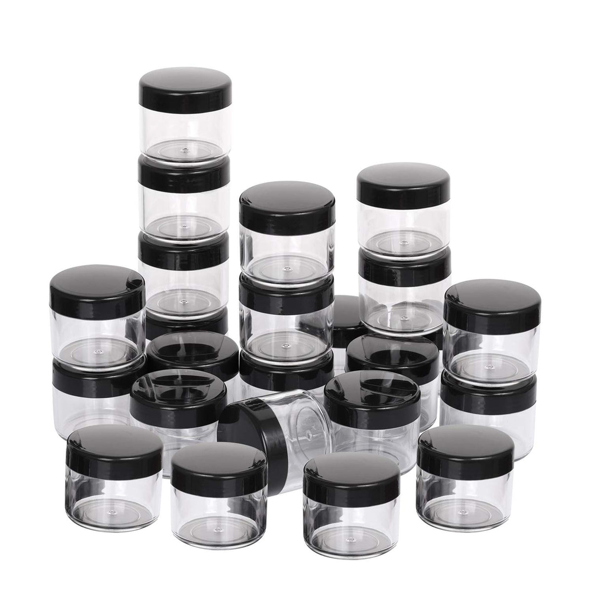 100 Pieces Refillable Cosmetic Containers With Lids 20 Grams Black Mak ...