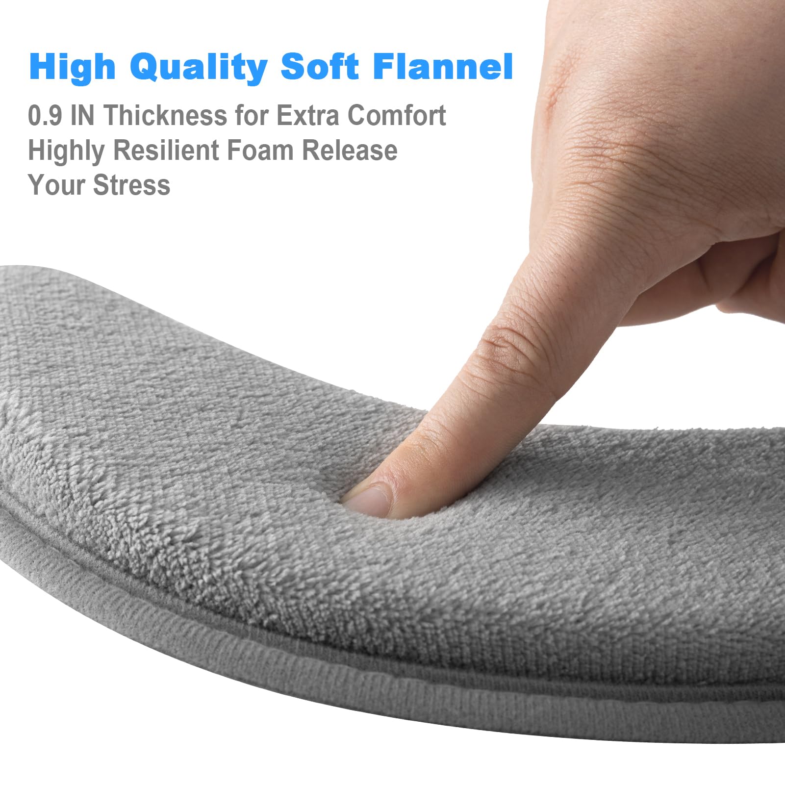 Soft Thicker Flannel Bathroom Toilet Seat Cover, 2 Pack Non Slip Warmer Comfortable Seat Cushions With Memory Foam, Easy Install
