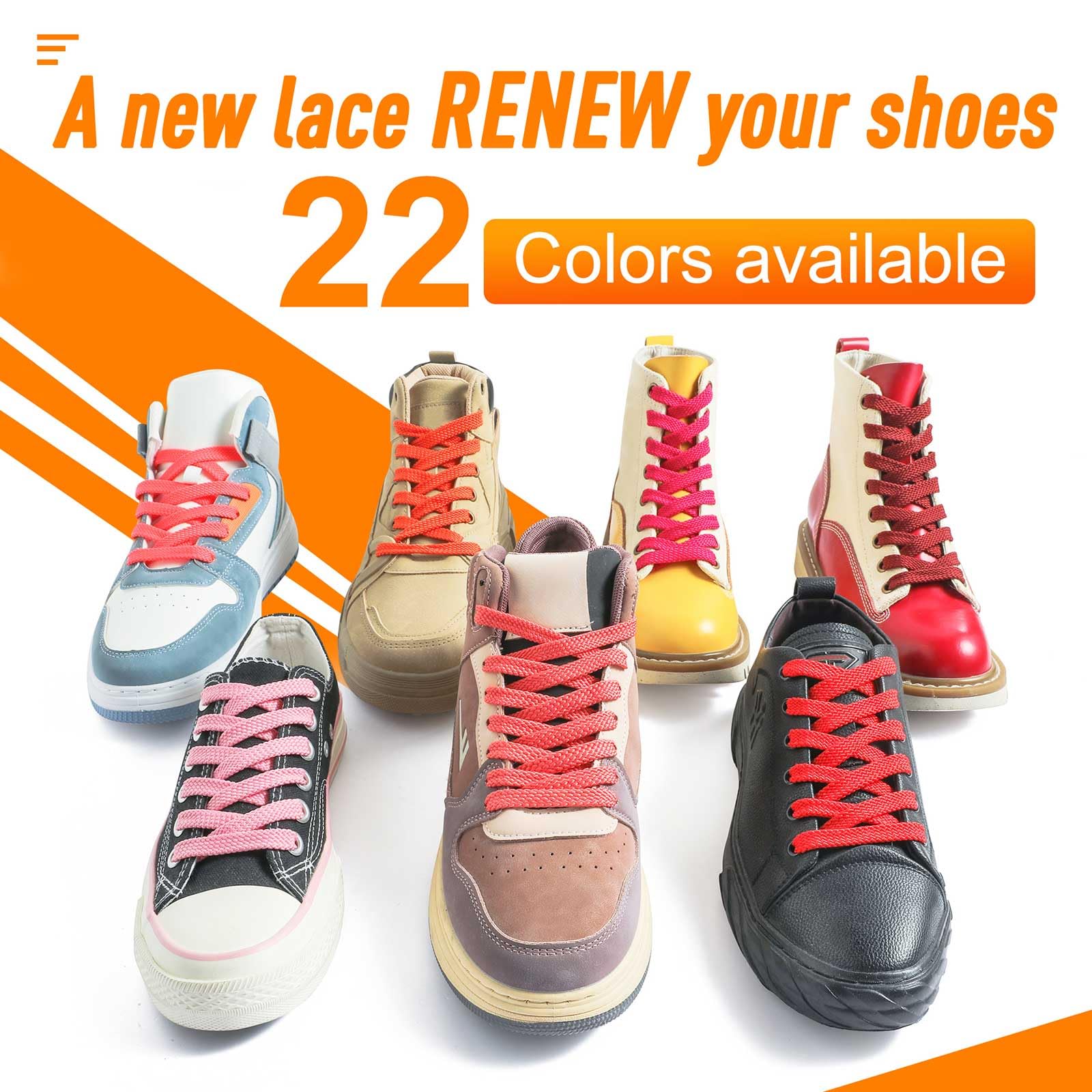 Vsudo Upgrade 24 Double Layer Weave Flat Shoelaces, 516 Wide Flat Shoe Laces For Adults  Kids Sneakers Or Athletic Shoes 1Pair-R