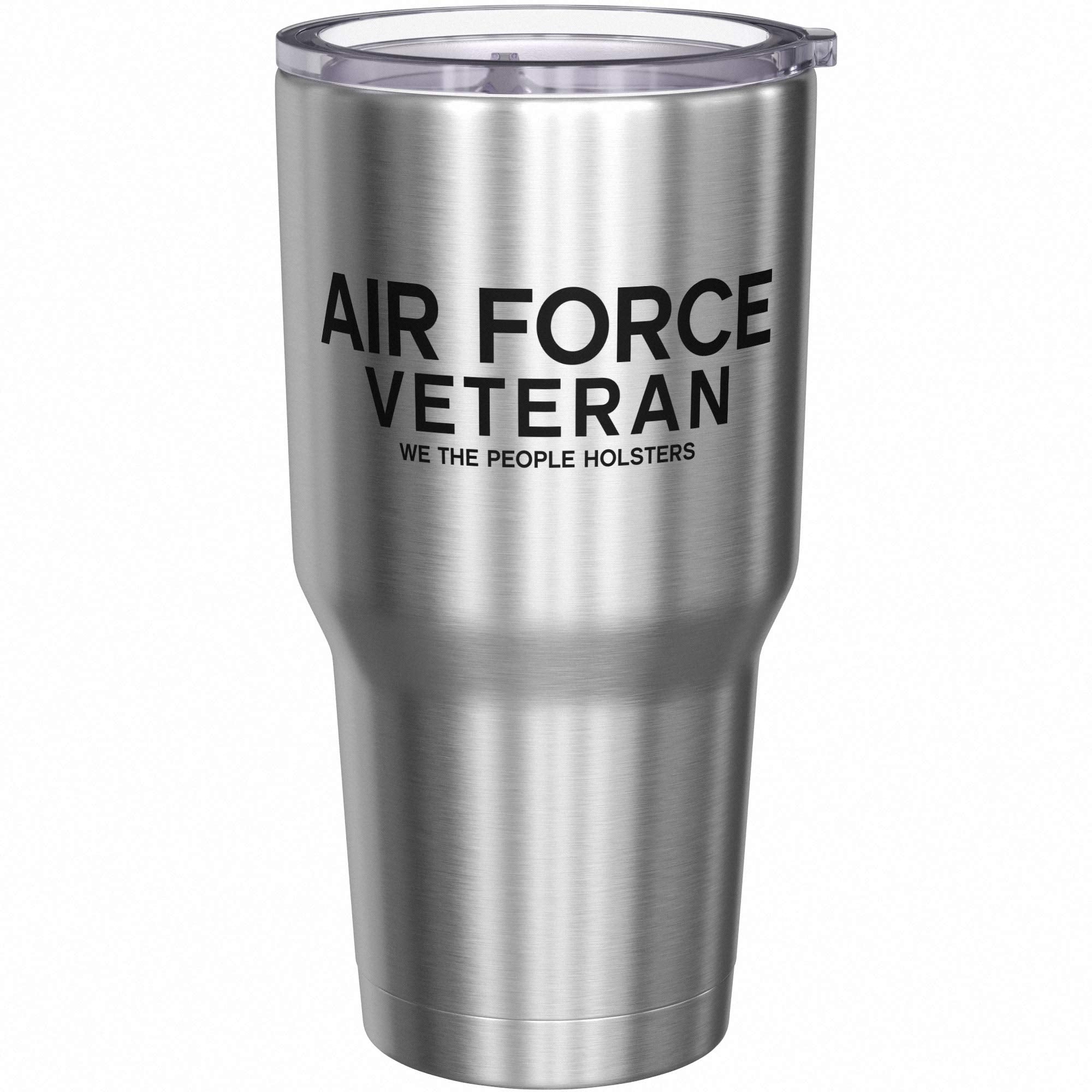 We The People Holsters - Air Force Veteran - Air Force Travel Mug - American Flag Coffee Travel Mug - Veterans Day Tumbler - Dou