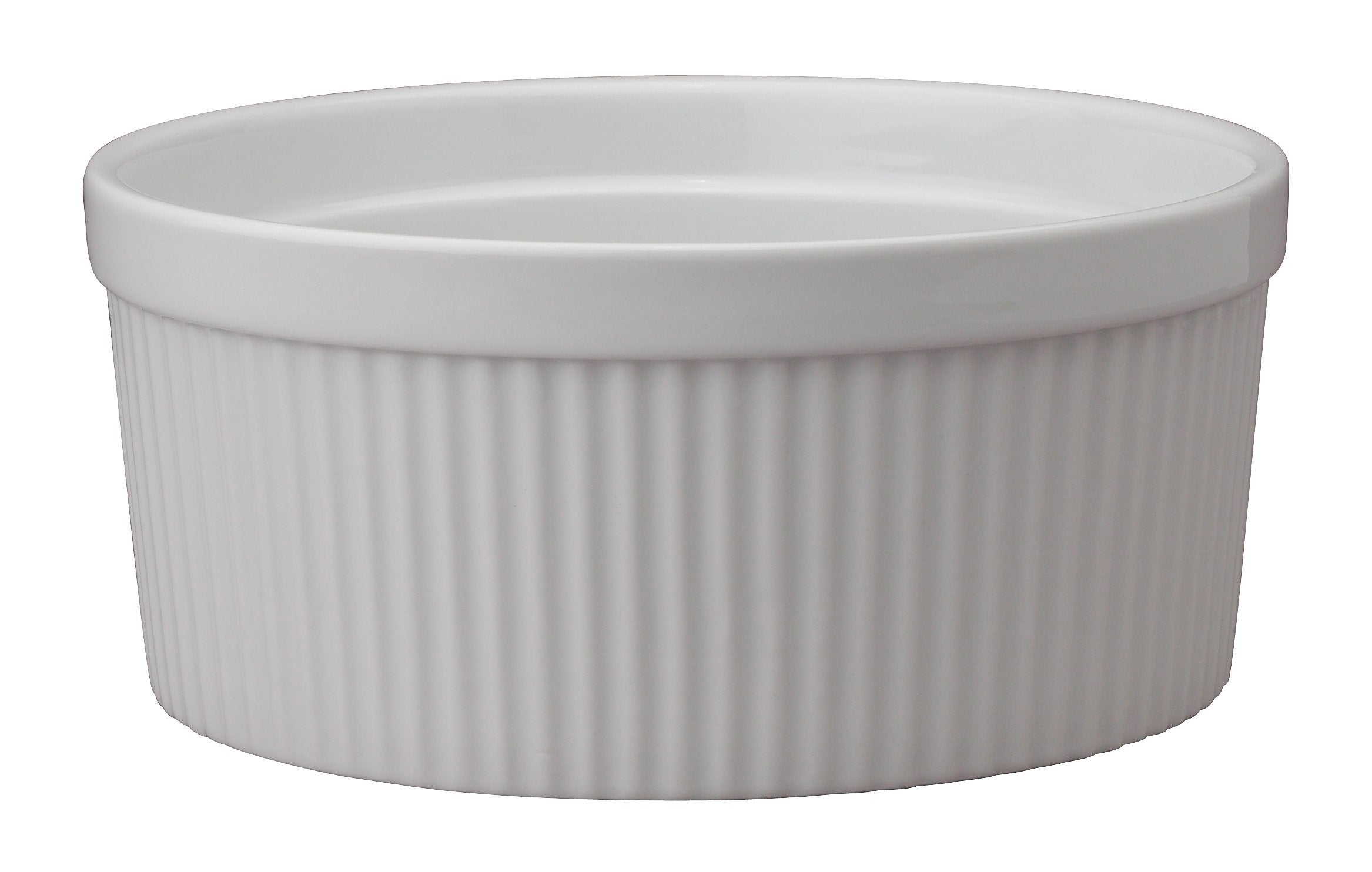 HIC Kitchen Souffle, Fine White Porcelain, 64-Ounce, 2-Quart