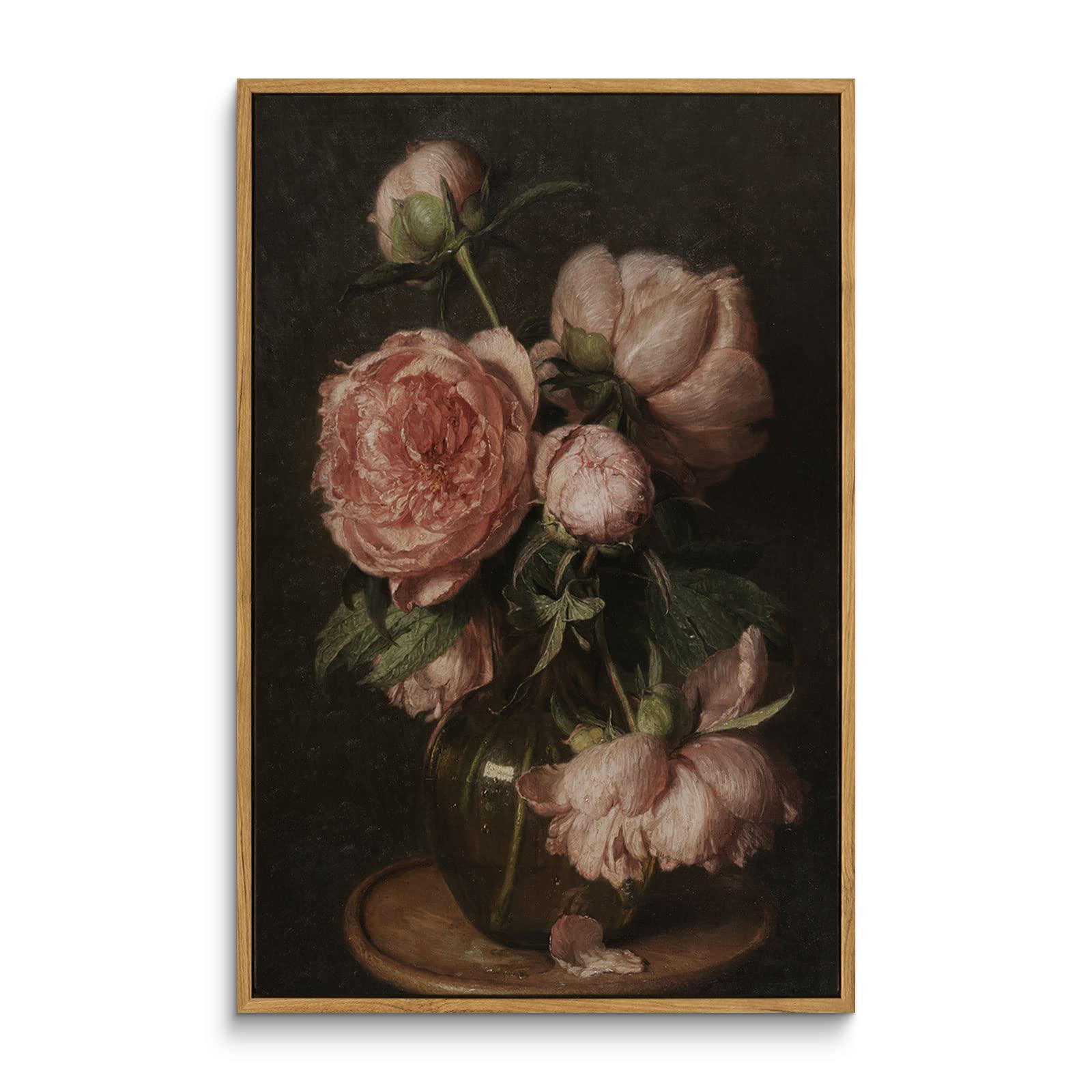 Insimsea Canvas Wall Art Room Decor Vintage Flower Canvas Prints Framed Large Wall Art Decorations For Bedroom Farmhouse Bathroo