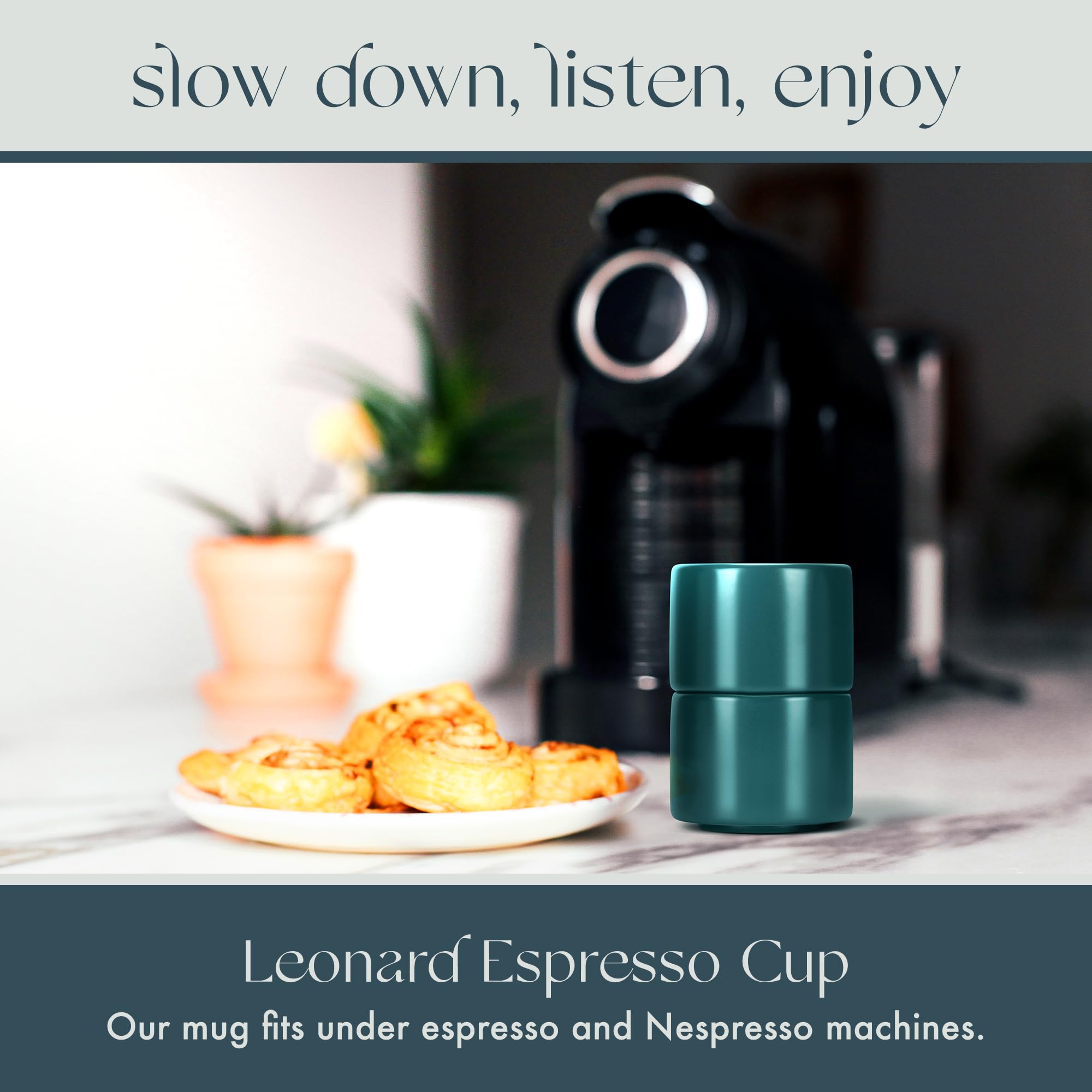 Folk Ceramics Leonard Ceramic Espresso Cups | Modern Stackable Demitasse Mugs For Espresso | Thick Walled, Handleless, Durable,