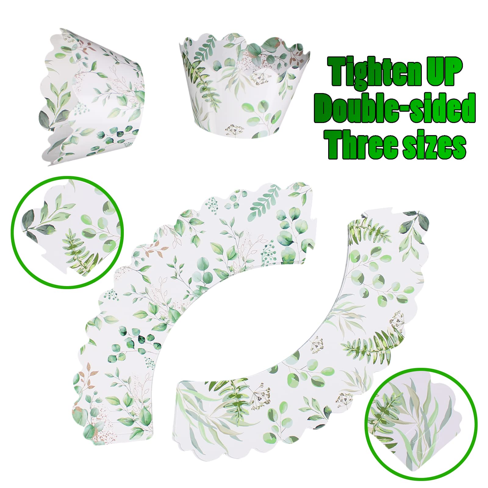 Greenery Cupcake Wrappers,50Pcs Eucalyptus Floral Cupcake Wrappers Rustic Cupcake Liners For Rustic Weddings,Wild Animals Baby S
