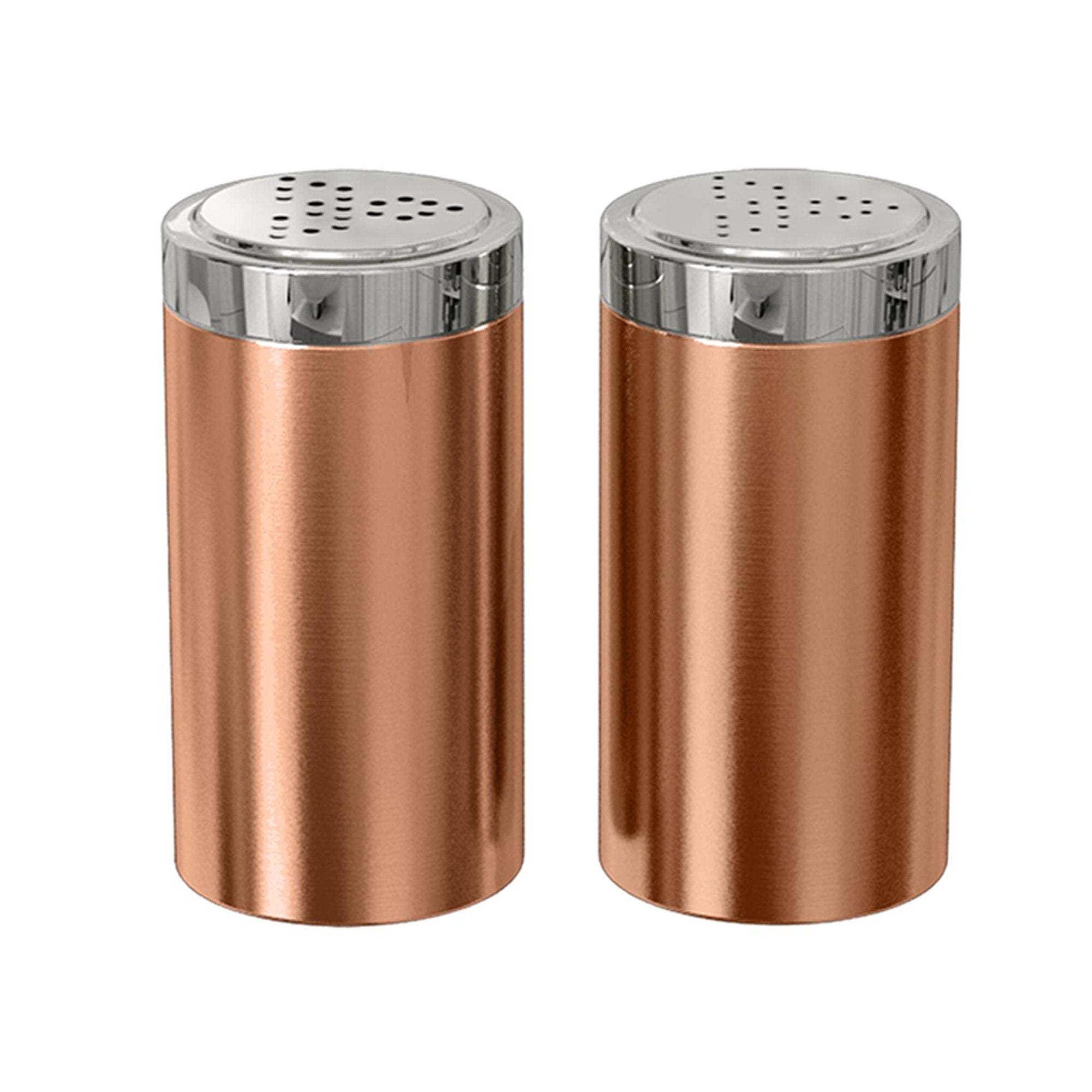 Nu Steel Jumbo Salt & Pepper Shaker Set Of 2, 15 Oz. Stainless Steel With Copper Finish, Small, Shiny