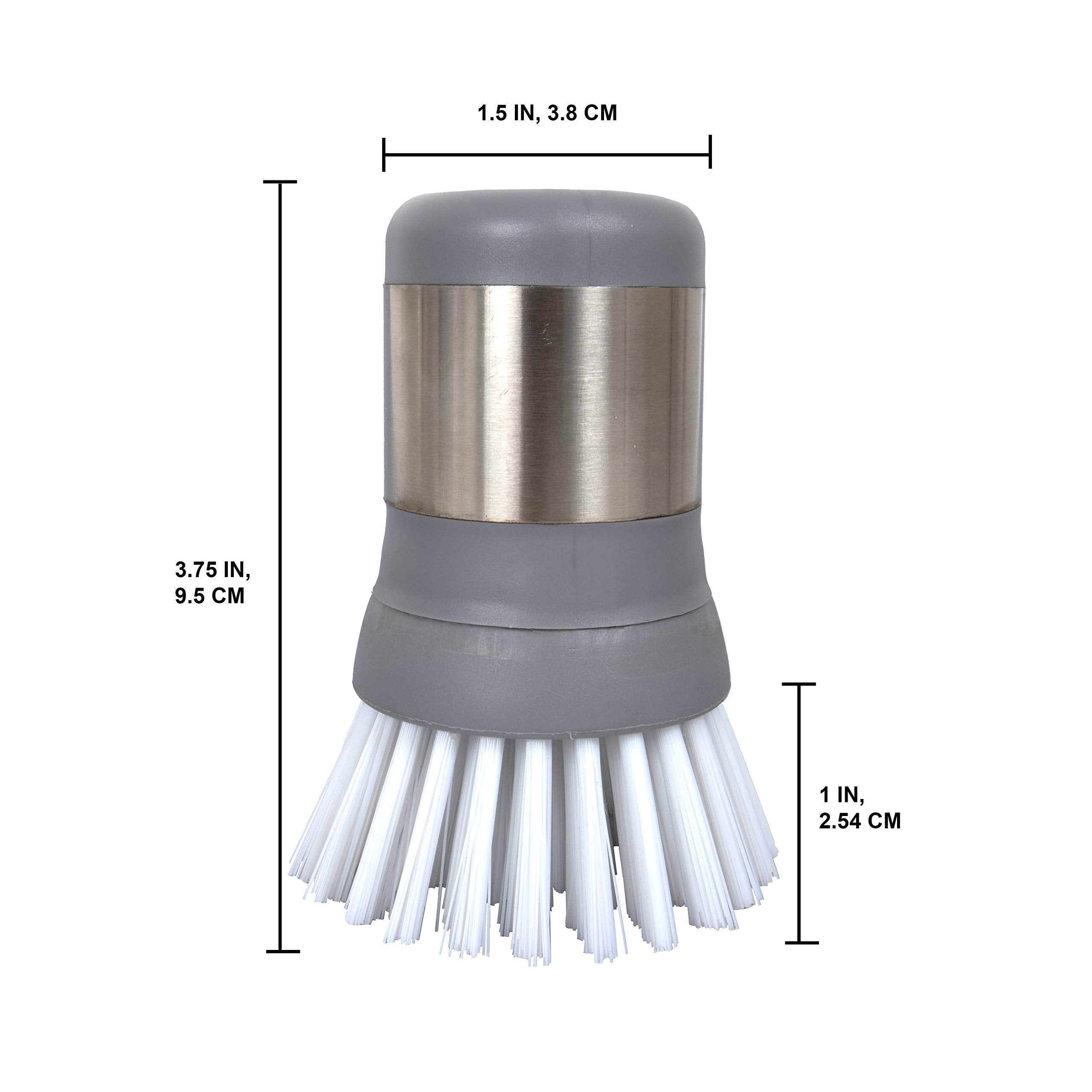 Sophisti-Clean Small Kitchen Scrubber Mini Dish Brush, 1 Pack, Gray