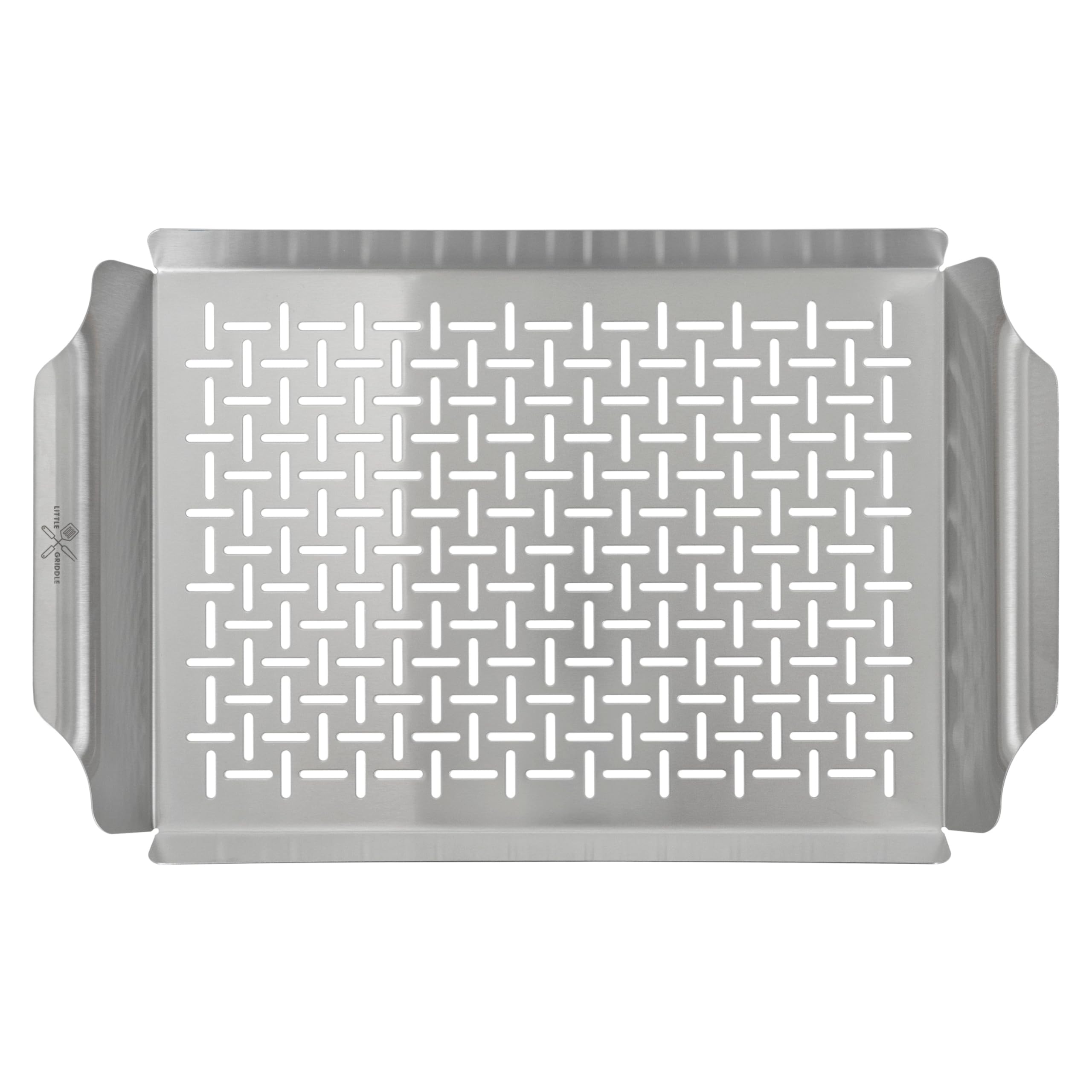 Little Griddle - Large Pro Grill Pan, High Sidewalls With Built-In Handles, Stainless Steel Material, Big Food Capacity And Vent