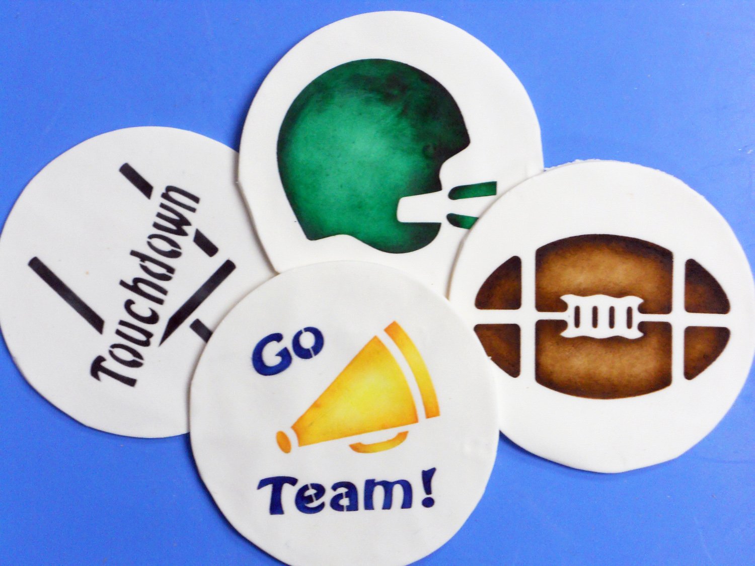 Designer Stencils Large Football Cookie Stencils, Beige/Semi-Transparent
