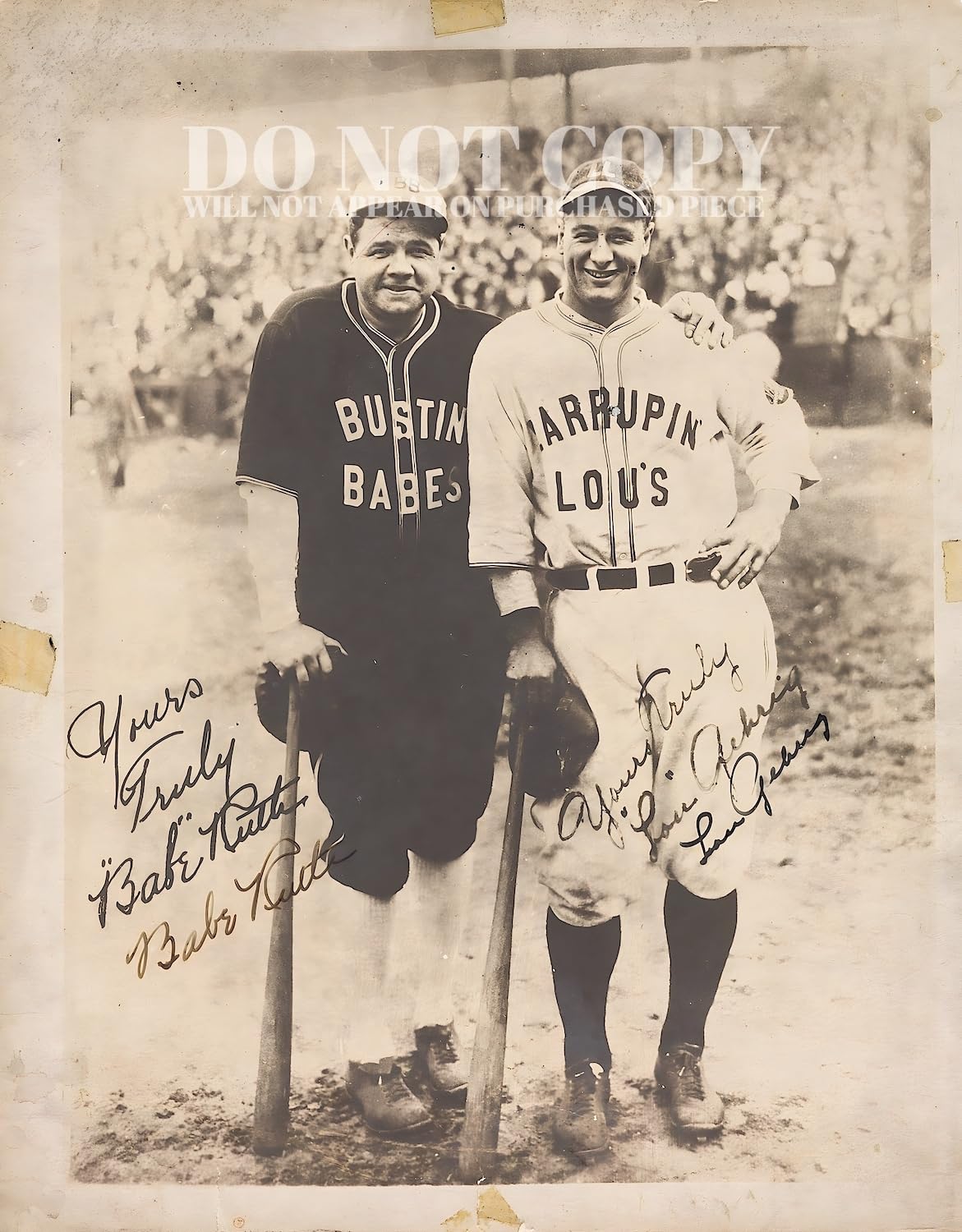 Babe Ruth And Lou Gehrig Photograph 8 X 10 - Magnificent 1927 Barnstorming Portrait - New York Yankees Icons - Mlb - American Ba