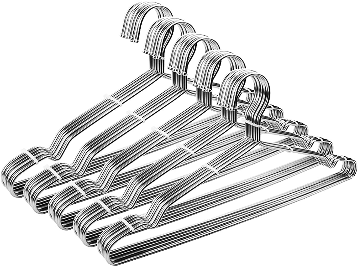 Seropy Clothes Hangers 50 Pack Coat Hangers 17.7 Inch Large Bulk Wire Hangers Non-Slip Heavy Duty Clothing Hangers Metal Hangers