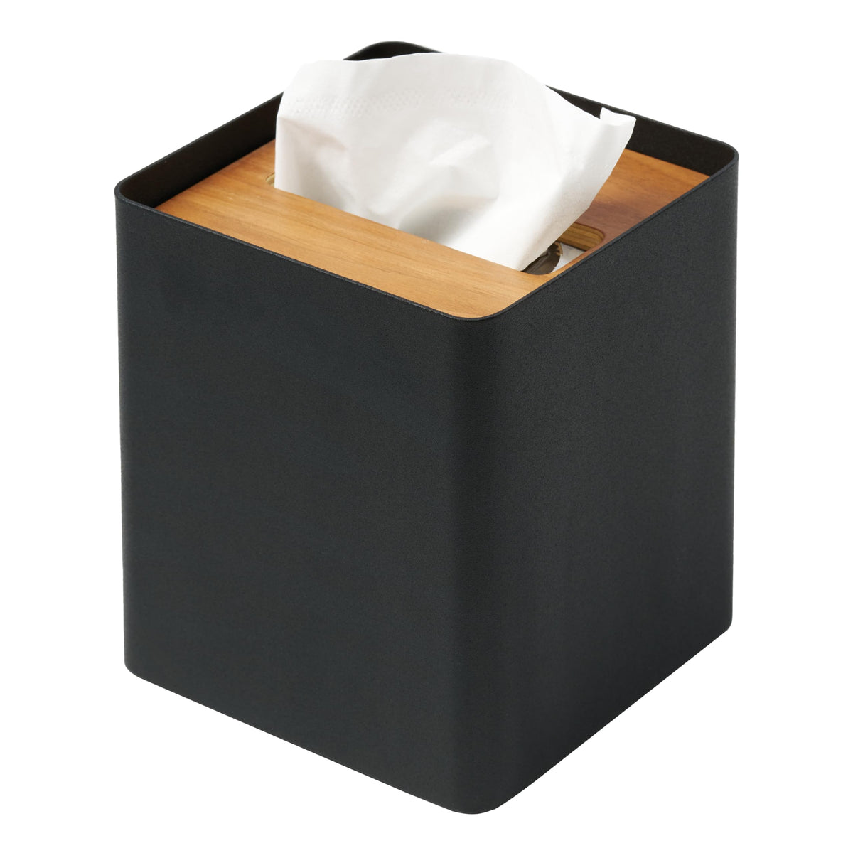 Yamazaki Box Cover Home | Steel | Tissue Case, One Size, Walnut