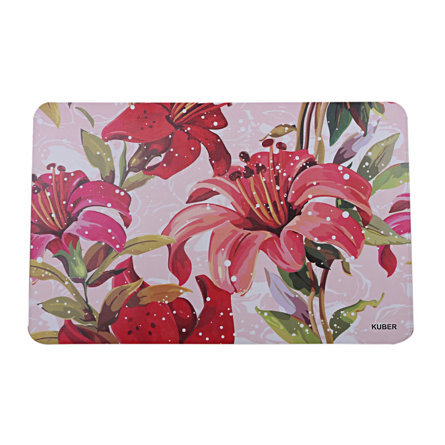 Kuber Industries Flower Design Pvc 6 Pieces Dining Table Placemat Set (Pink), Ctktc13698